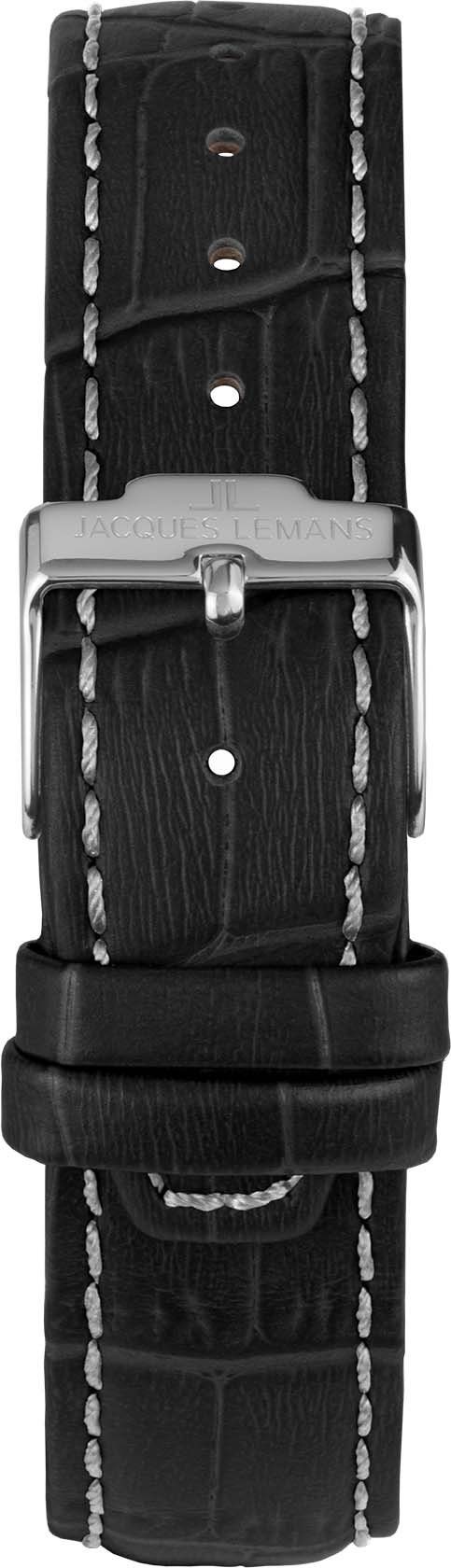Jacques Lemans Chronograaf Barcelona Quartz horloge, polshorloge, herenhorloge, roestvrijstalen band, stopwatchfunctie, dag