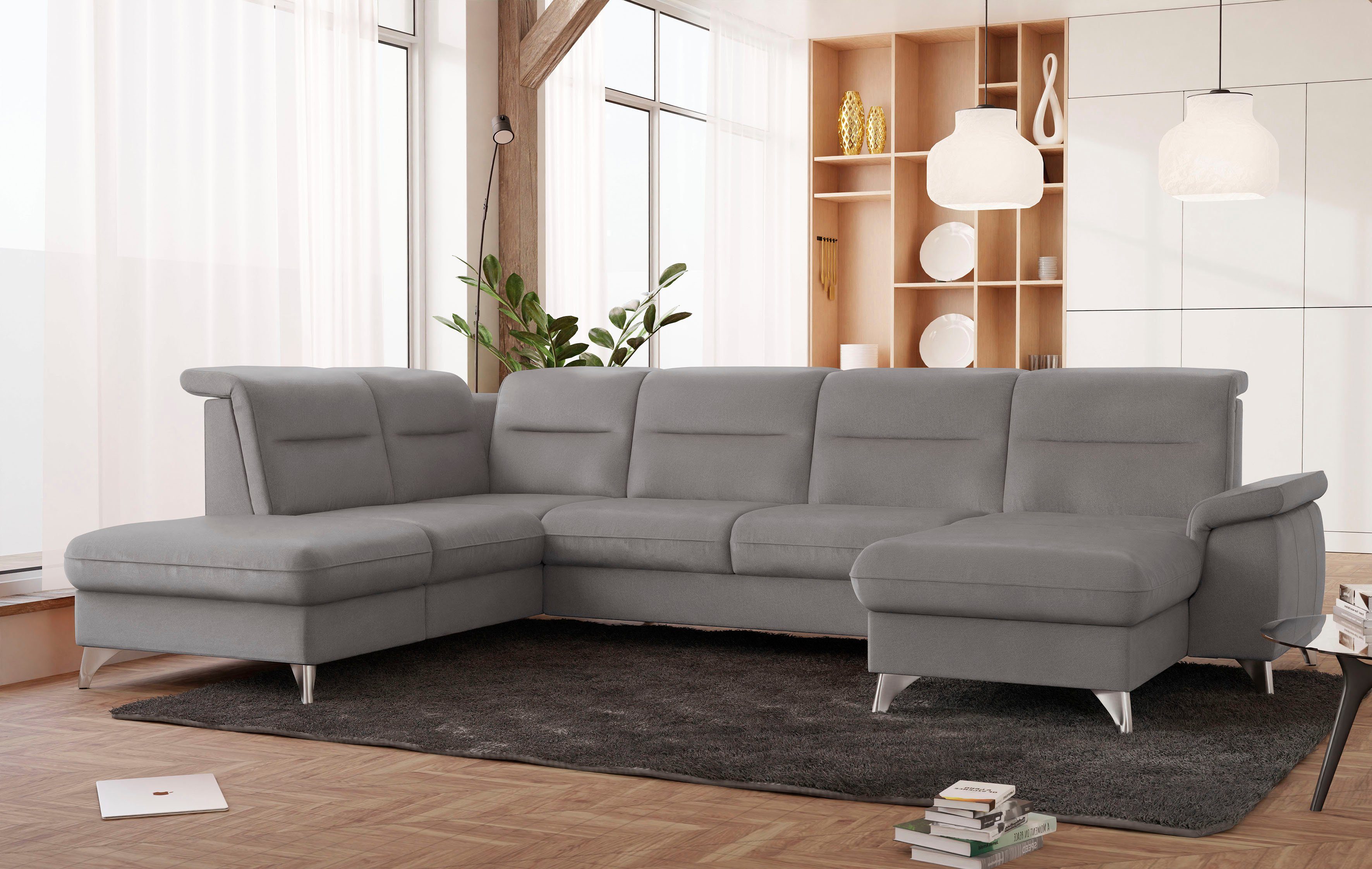 sit&more Zithoek Astoria U-vorm naar keuze met motorische relaxfunctie grijs, zithoeken, 327 cm