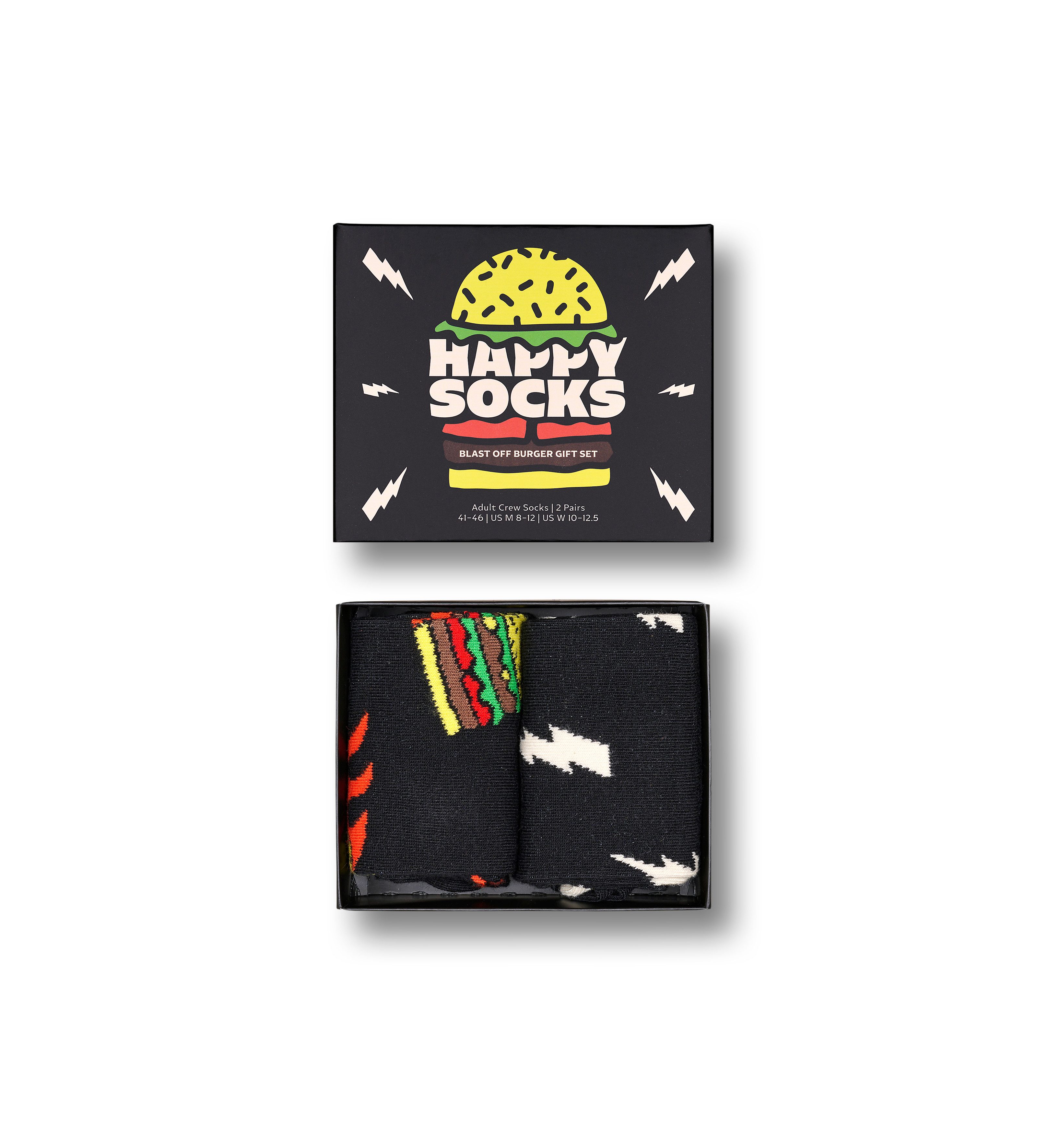 Happy Socks Lange sokken met cool hamburger motief (Set van 2)