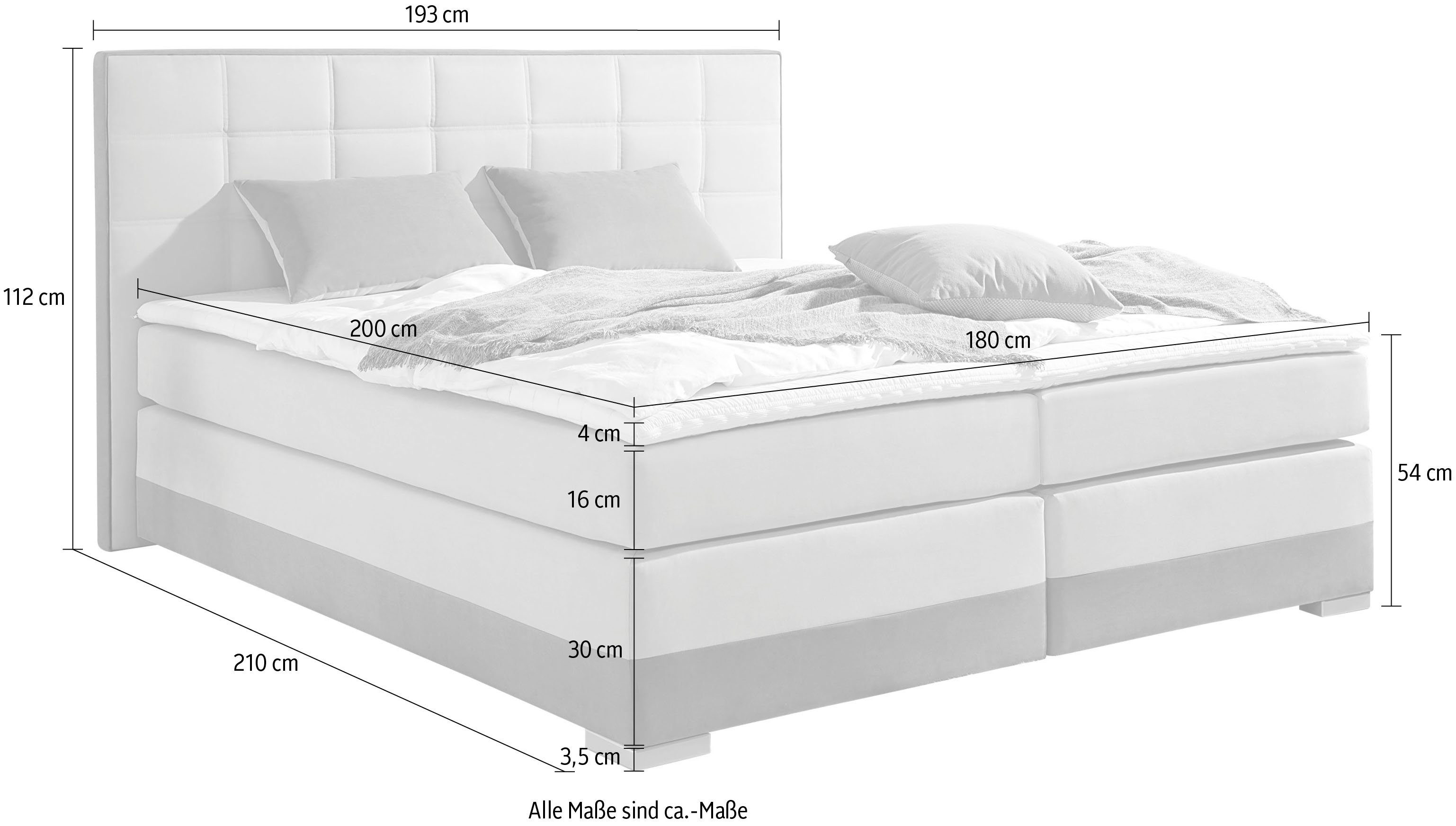 INOSIGN Boxspring inclusief topmatras en tweezijdig te gebruiken kussen