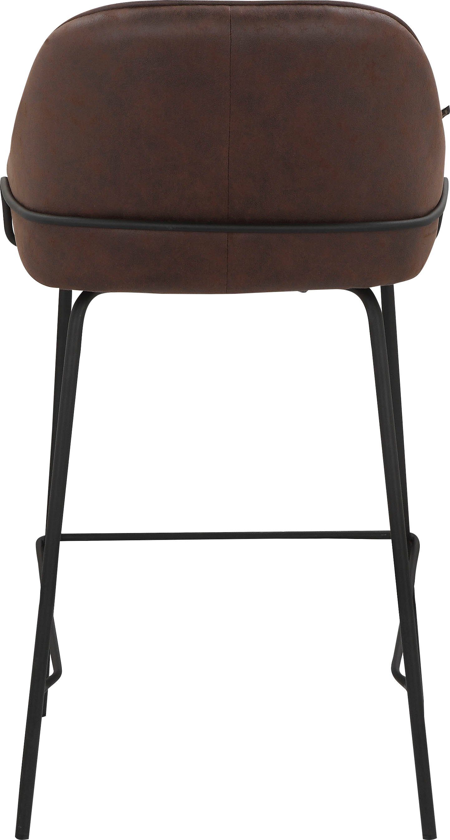 Leonique Stoel met 4 poten Puant met stof van polyester/gerecycled polyester, zithoogte 65 cm (2 stuks)