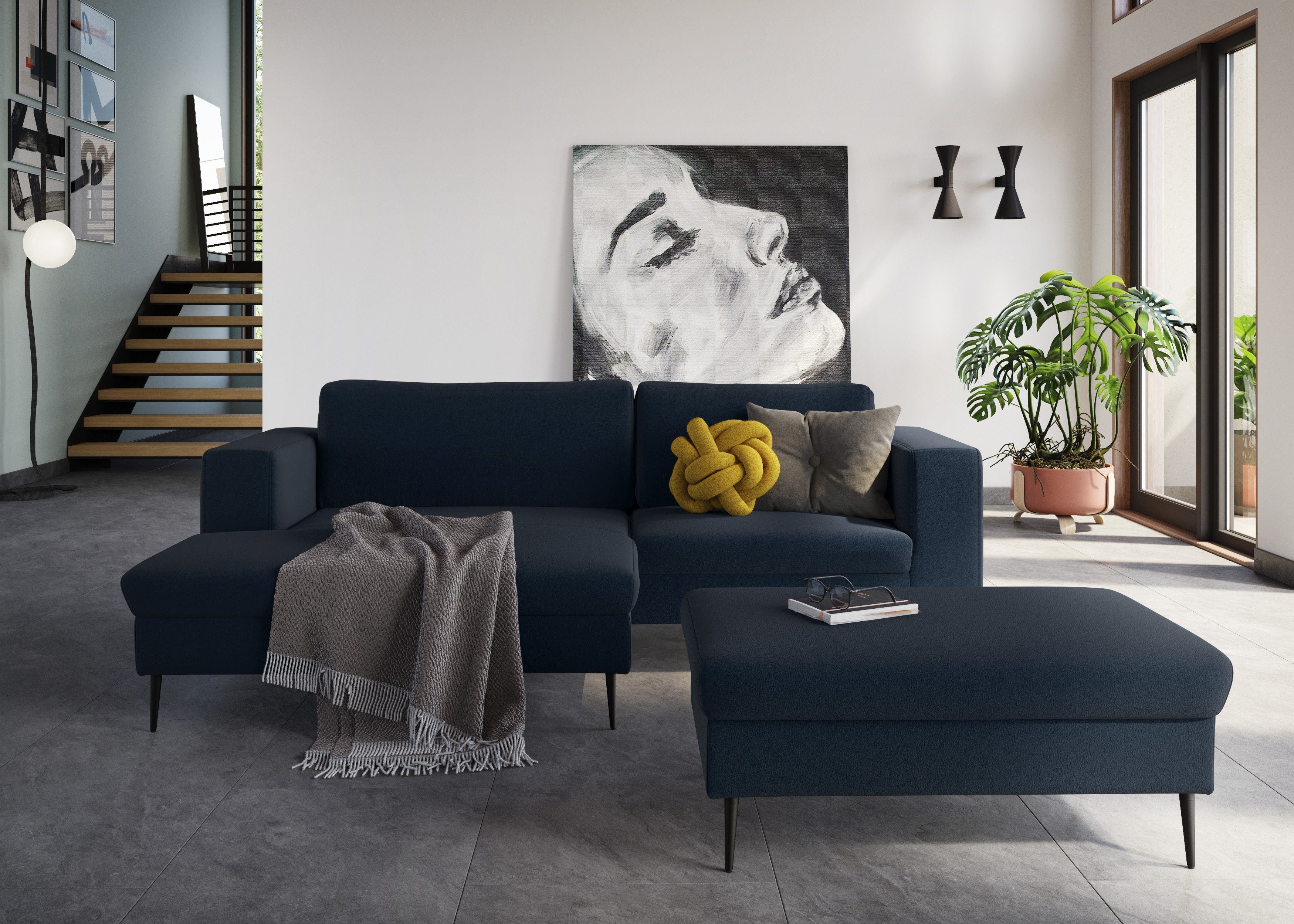 DOMO collection Hoekbank Modica compact en elegant, breedte 244, L-vorm
