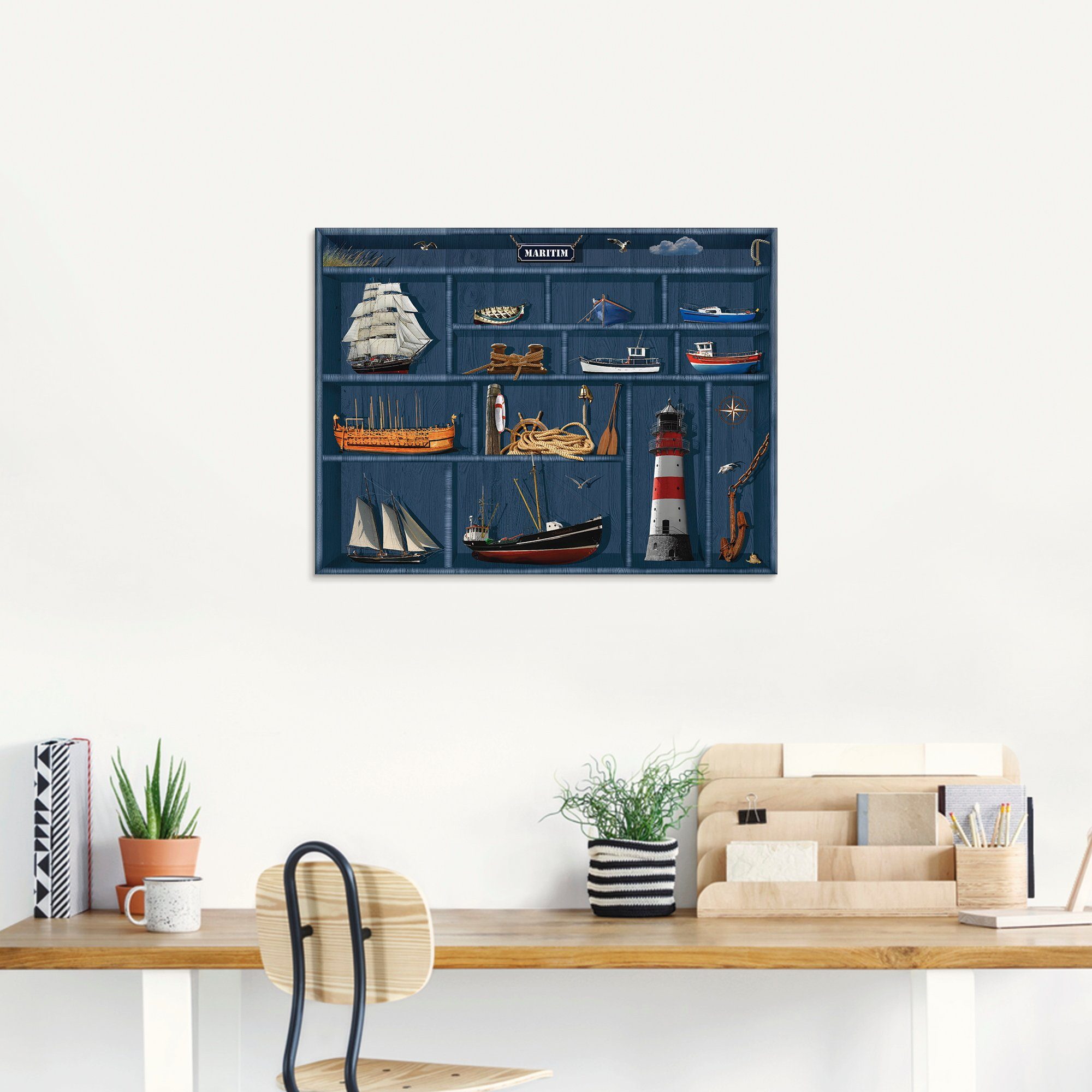 Artland Print op glas De maritieme letterkast
