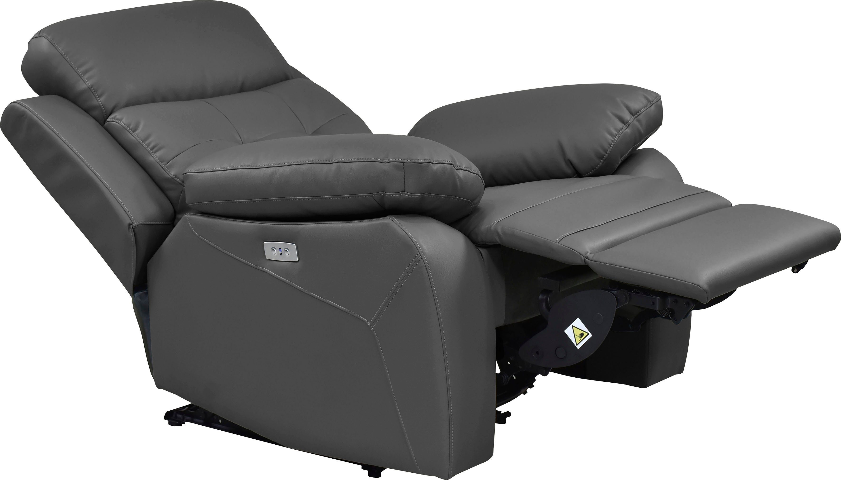 Home affaire Relaxfauteuil Lannilis met ligfunctie, tv-stoel met handmatige of elektrische relaxfunctie, lichtgrijs