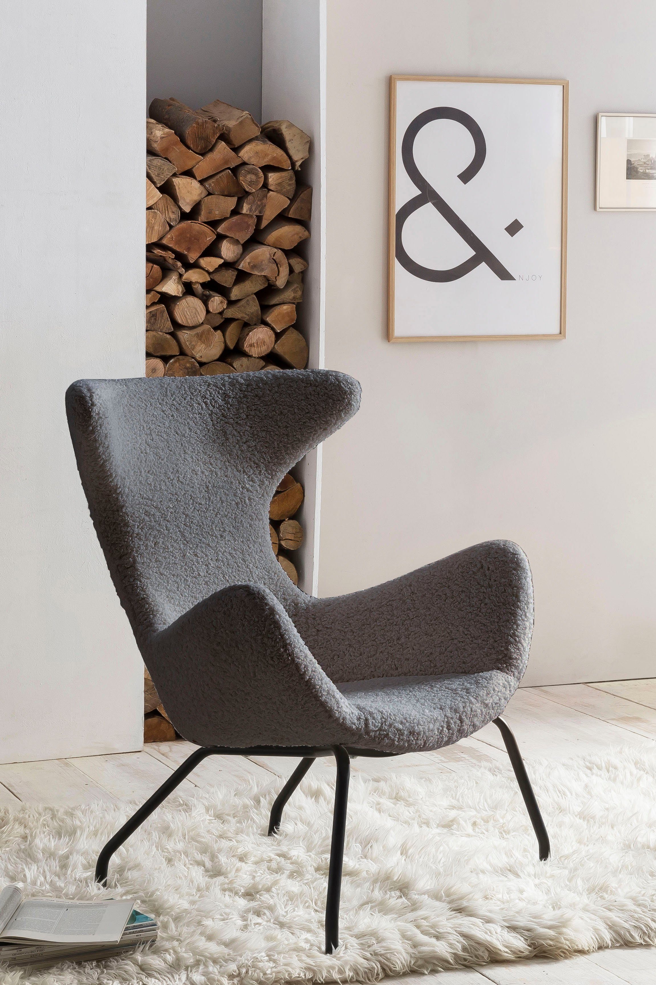 SalesFever Relaxfauteuil met zachte bekleding van imitatiebont