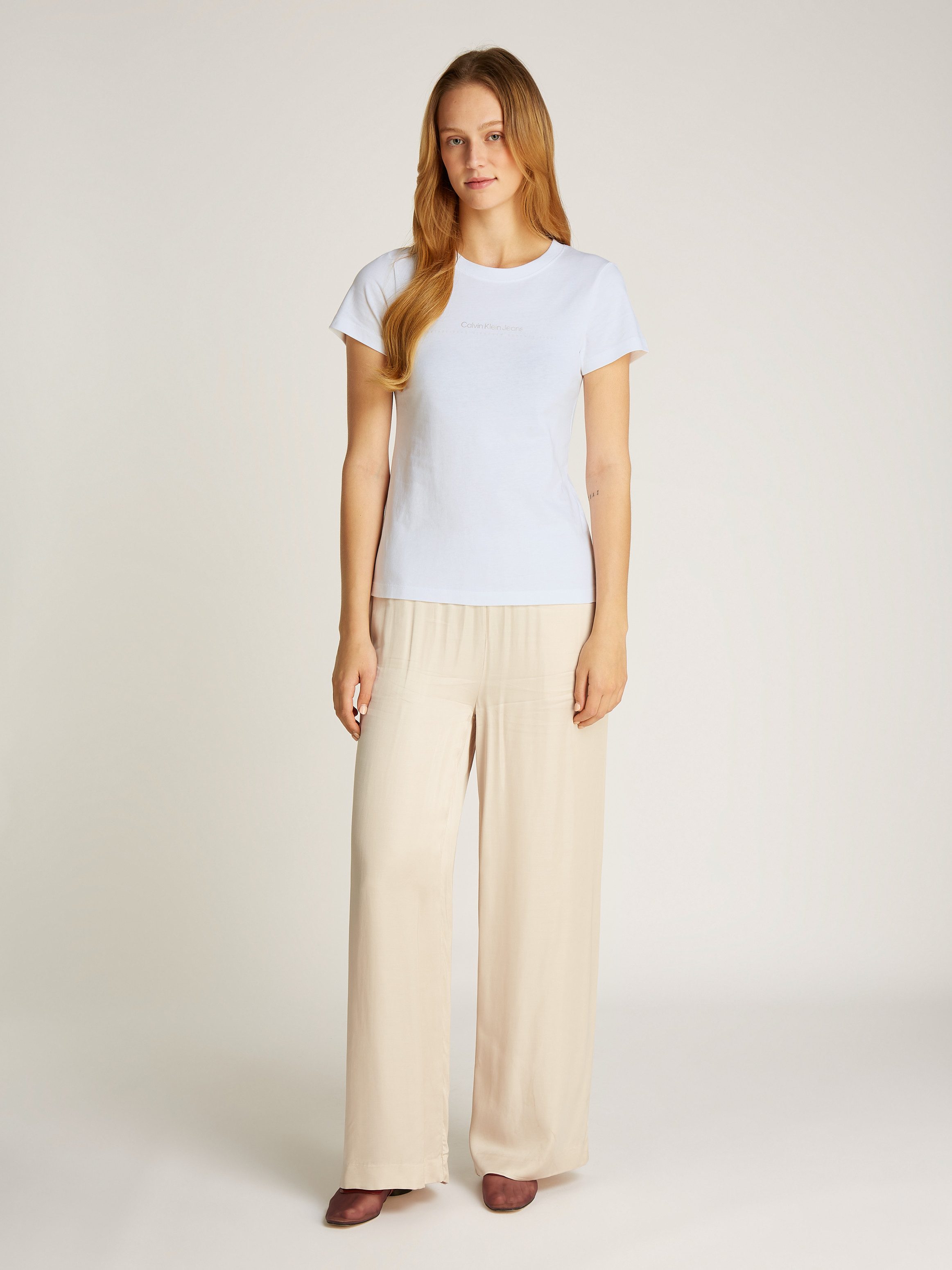 Calvin Klein Shirt met ronde hals INSTITUTIONAL GRAPHIC SLIM TEE