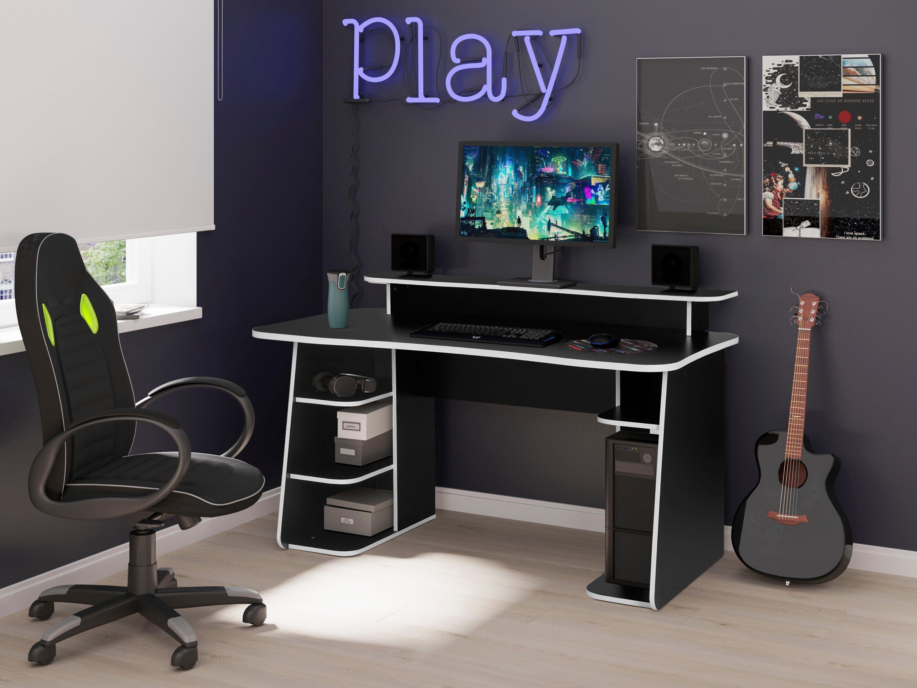INOSIGN Gamingtafel GAME, computertafel, bureau, computervak, monitorblad