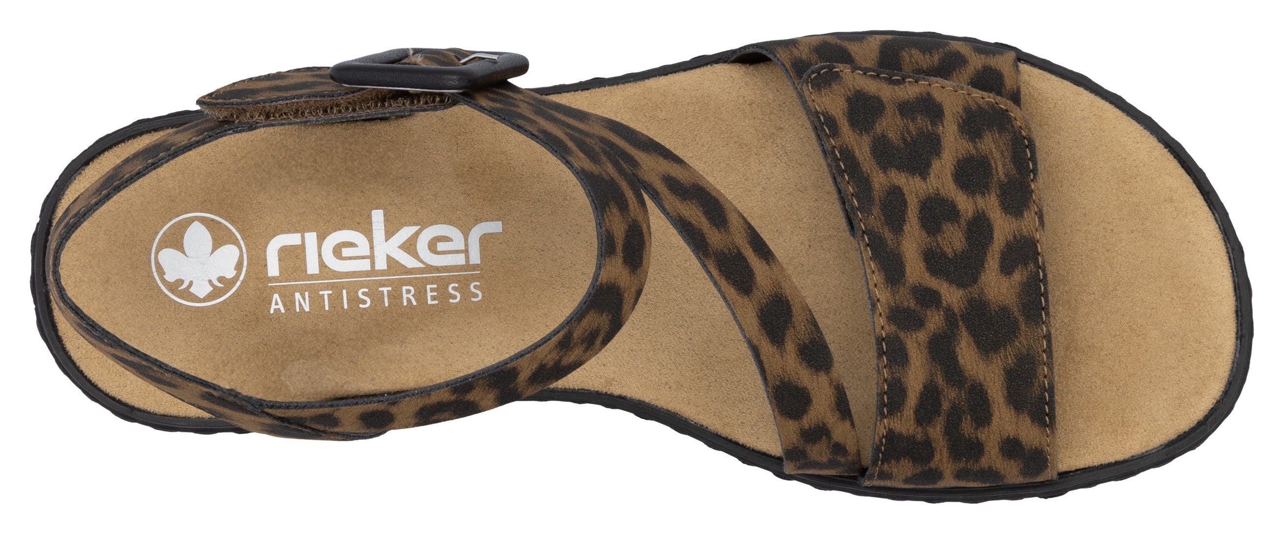 Rieker Sandalen zomerschoen, sandaal, sleehak, met asymmetrische bandjes