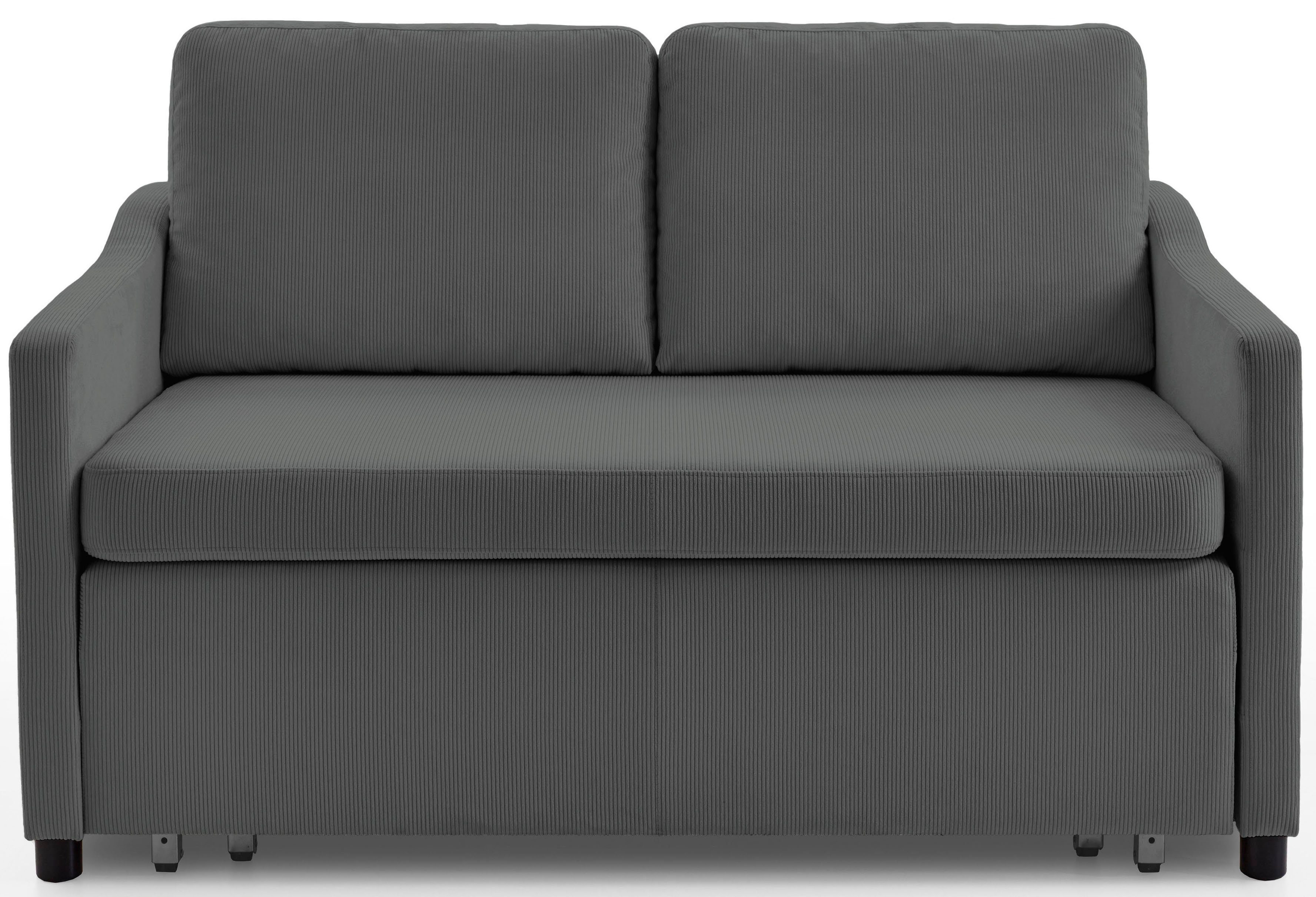 ATLANTIC home collection Slaapbank Anella met cordbekleding, met slaapfunctie, vrij plaatsbaar grijs, slaapbanken
