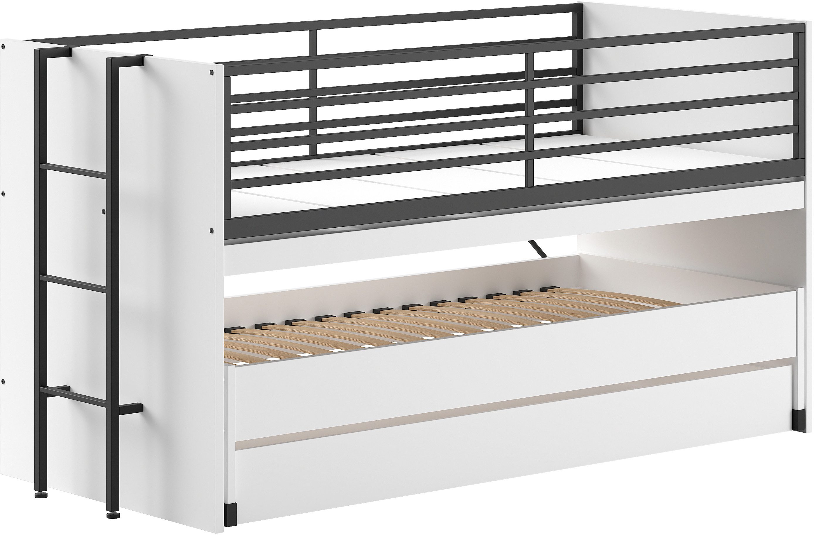 Home affaire Stapelbed voor kleine ruimtes, 2 ligplaatsen, bedlade, inclusief bureau, decor