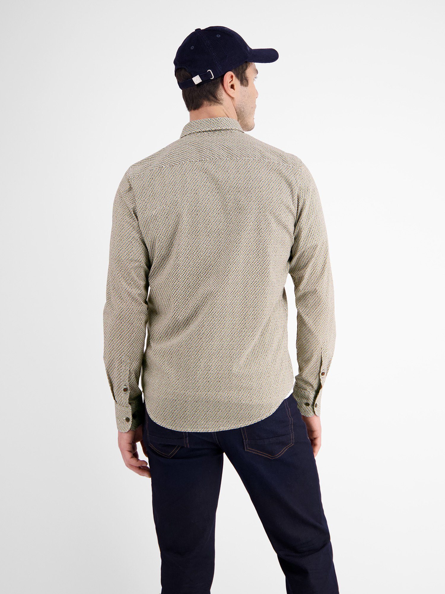 Lerros Overhemd met lange mouwen LERROS poplin overhemd met visgraatpatroon