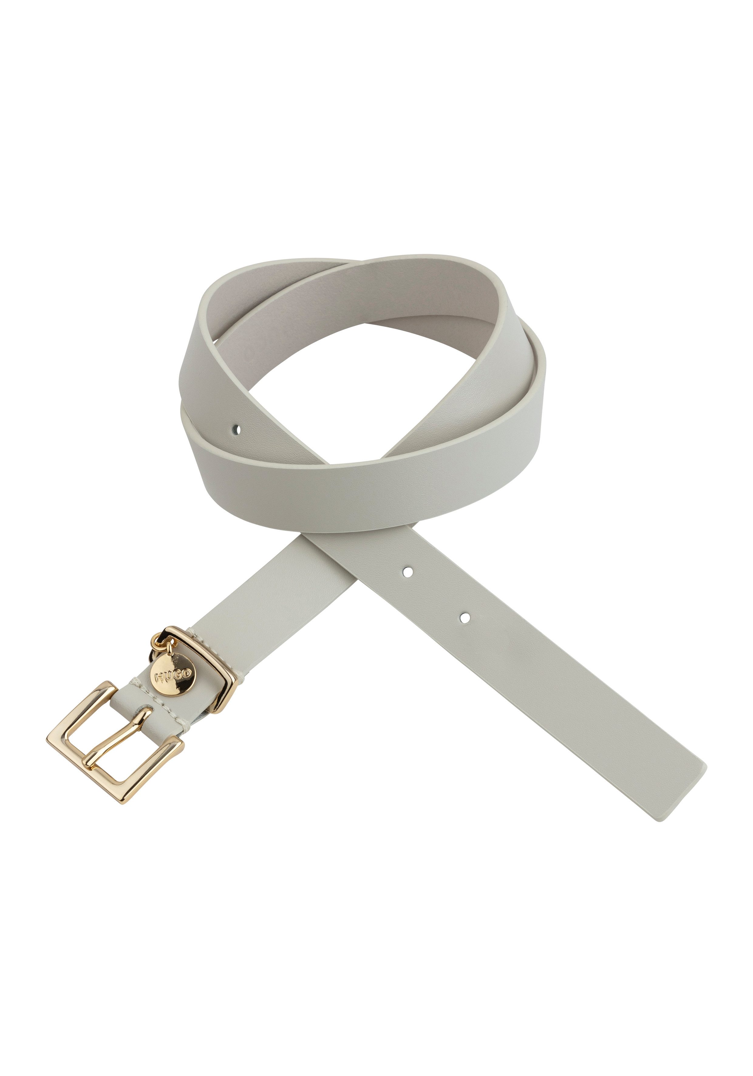 HUGO Leren riem Amelia-G_Sz25 Stijlvolle sluiting met logo hanger