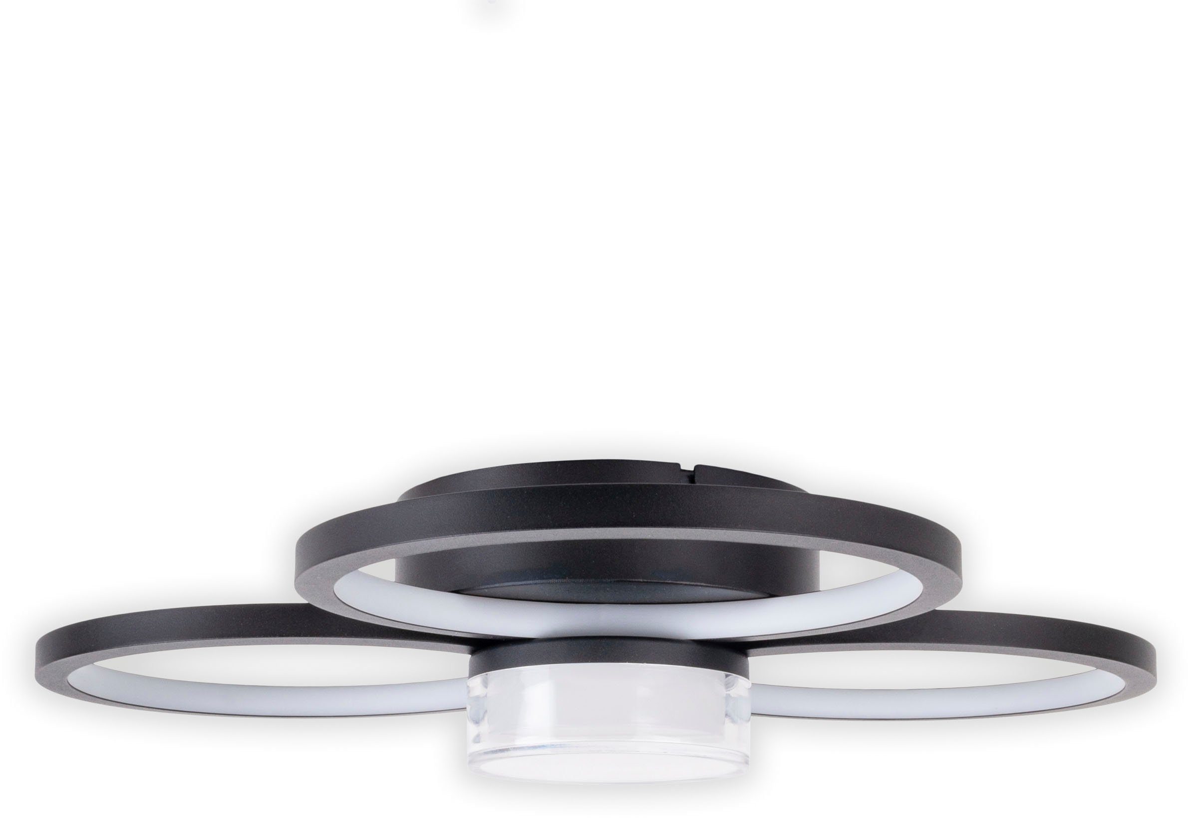 näve Led-plafondlamp Cimo traploos dimbaar via wandschakelaar, lichtkleur warmwit, zwart (1 stuk)