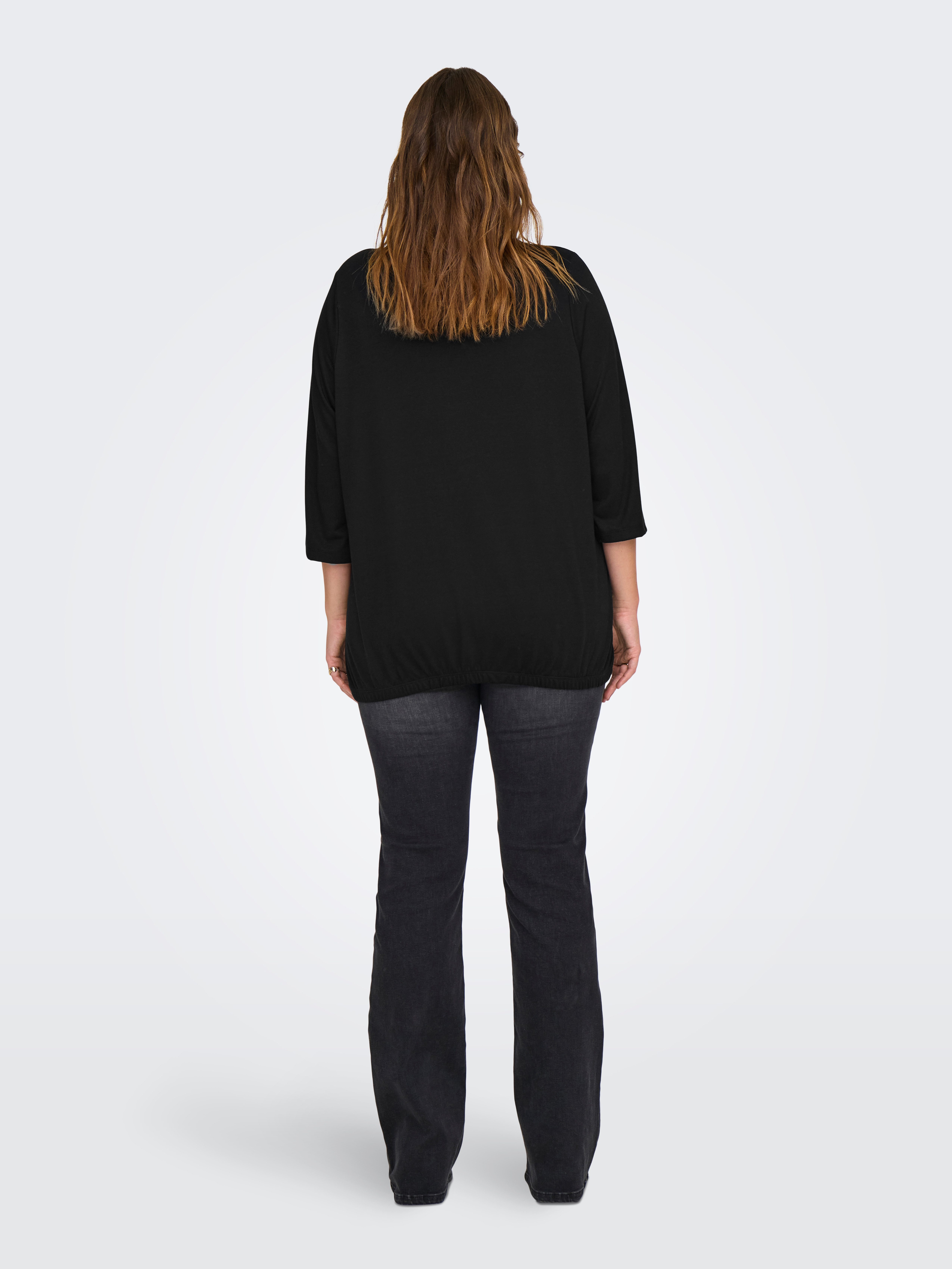 ONLY CARMAKOMA Shirt met 3 4 mouwen CARCARLINNE V-NECK 3 4 TOP JRS BF