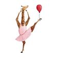 queence artprint op linnen ballerina's giraf roze