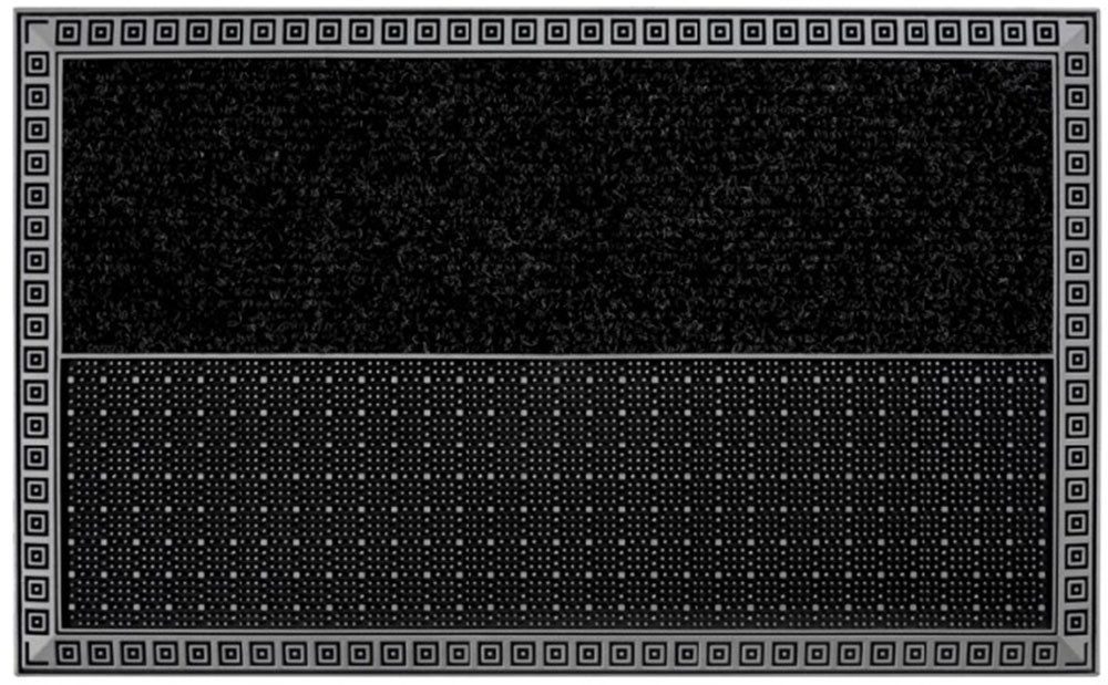 Home2Fashion Mat DualClean - Squares Vuilafstotende mat, robuust, met bies, geschikt voor binnen en buiten