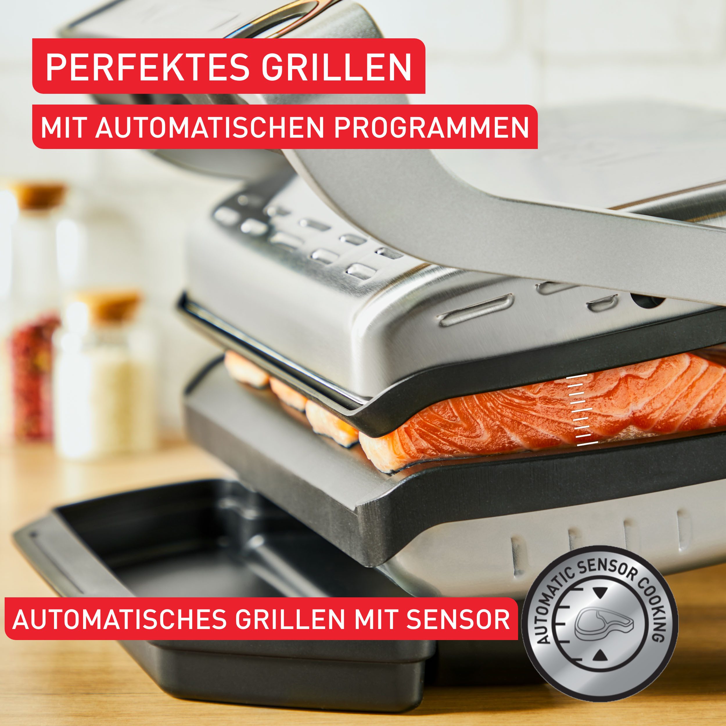 Tefal Bakplaat XA7298 OptiGrill Plancha-platen XL, voor gevoelige ingrediënten, anti-aanbak aluminium drukgiet (set)