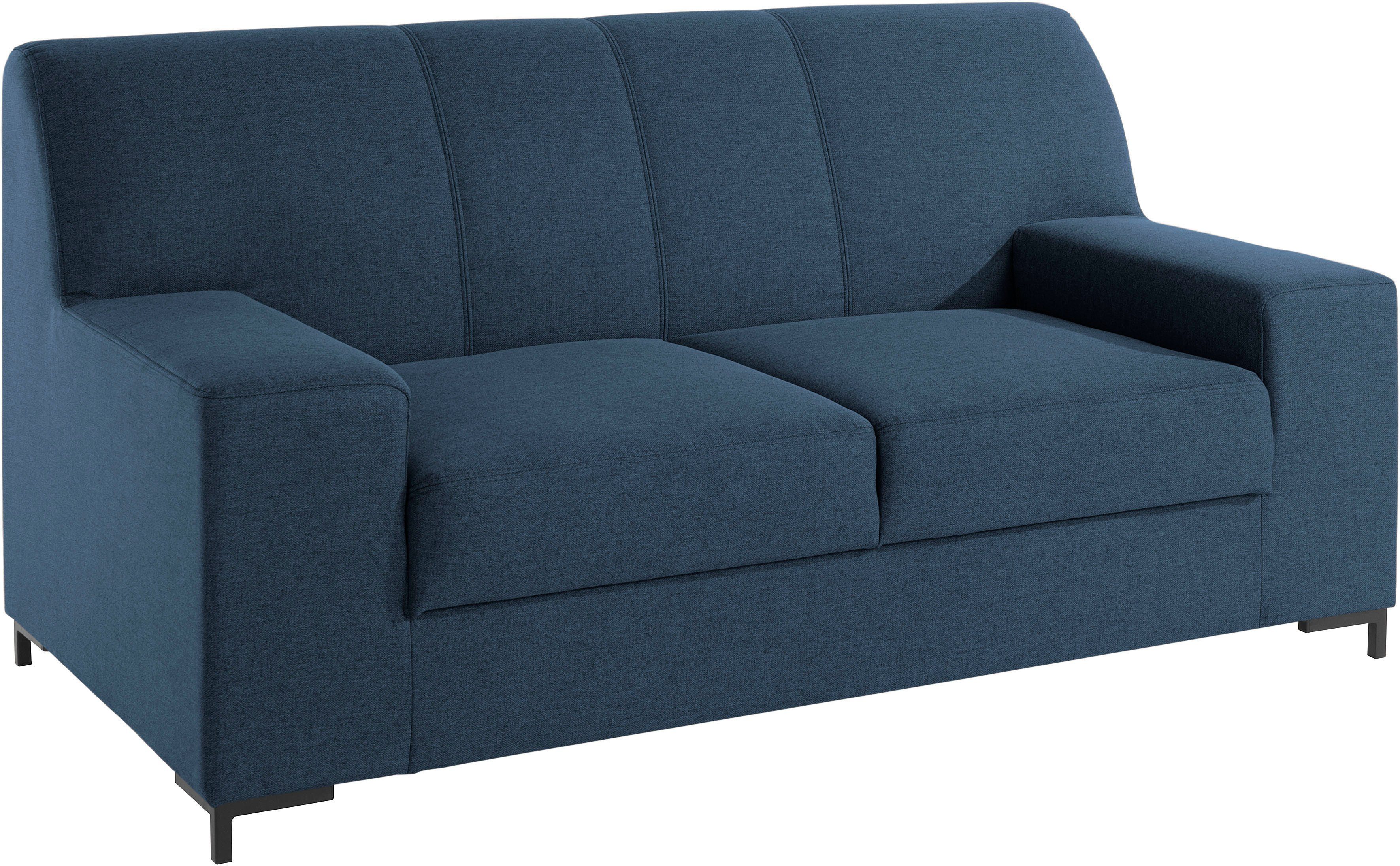 DOMO collection 2-zitsbank Ledas kubisch en comfortabel, platte armleuningen, elegante voet,