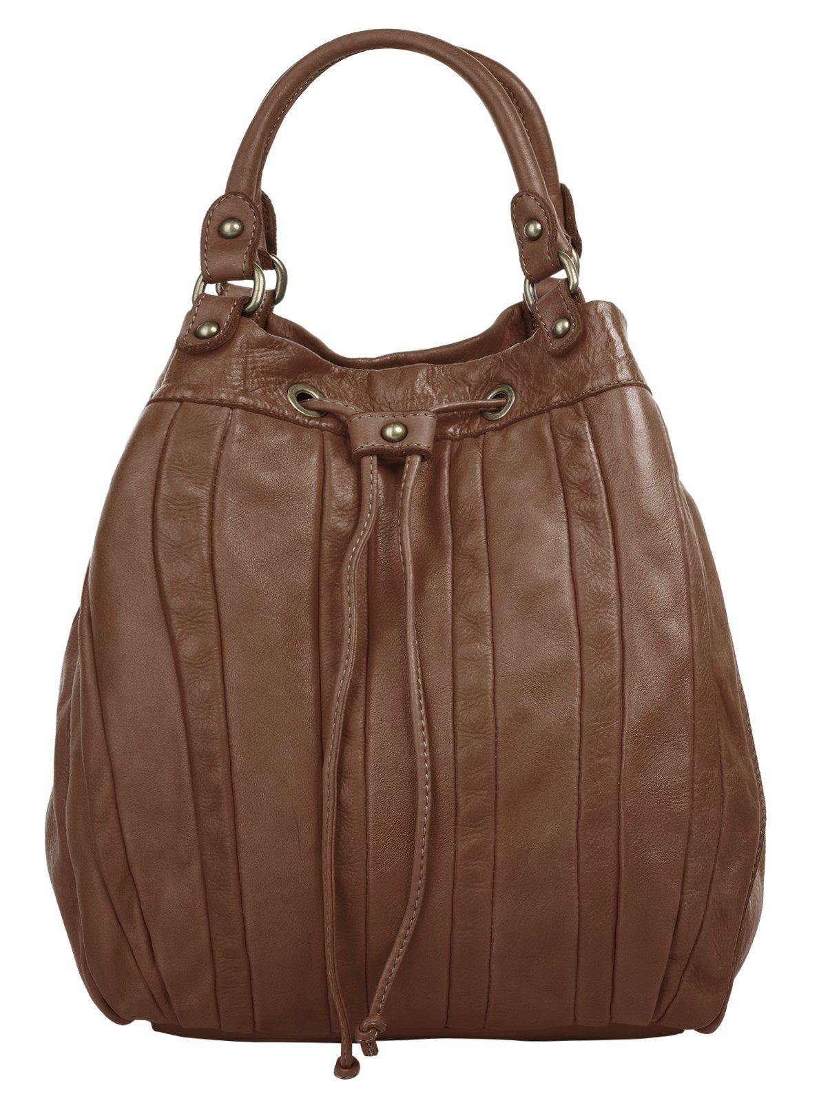 Forty Degrees Shopper echt leer, made in italy dames shoppers bruin