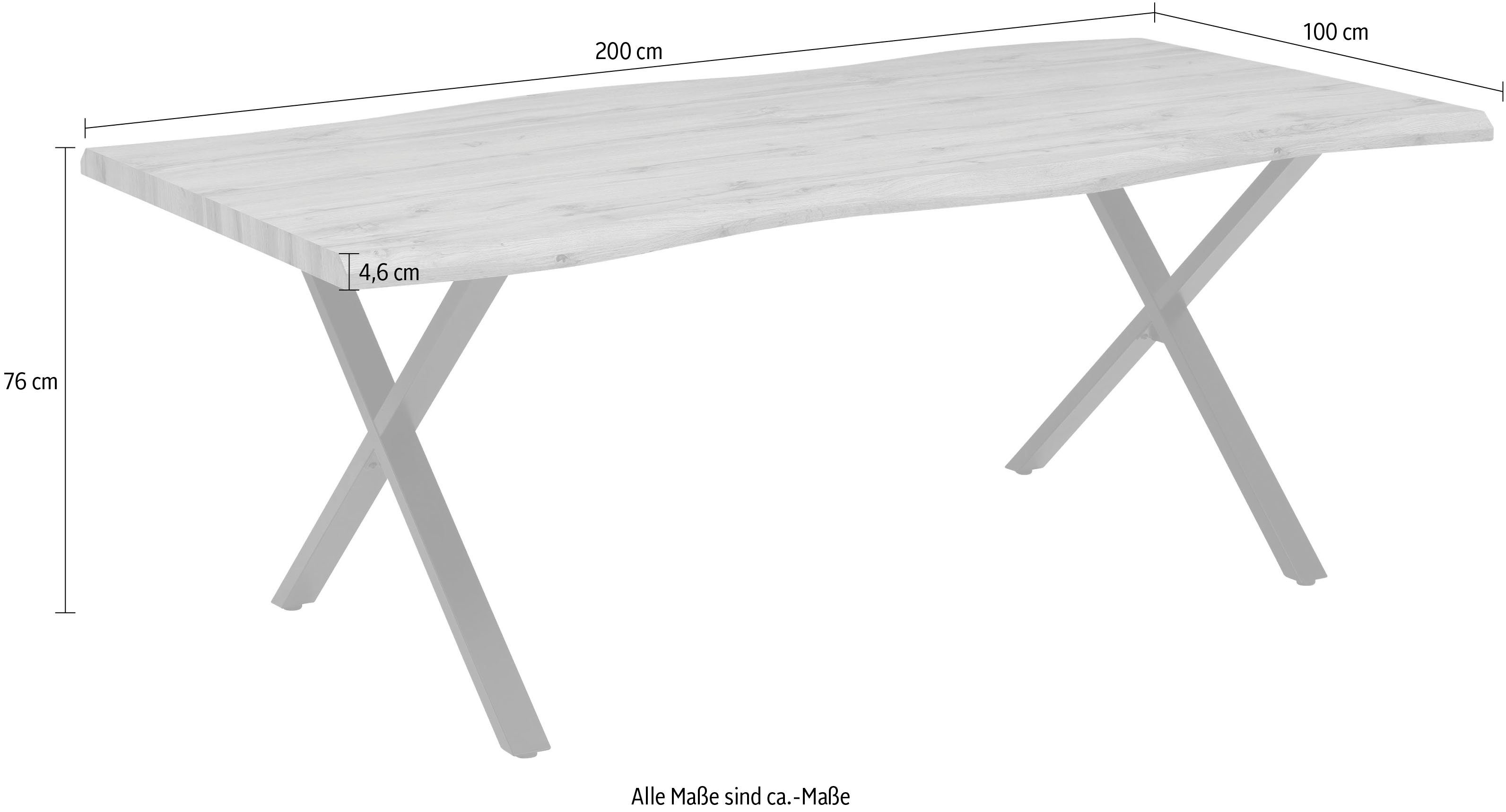 HELA Eettafel GRETA BESTSELLER Boomrandtafel (nabootsing), verschillende maten, 46mm dikte, keukentafel