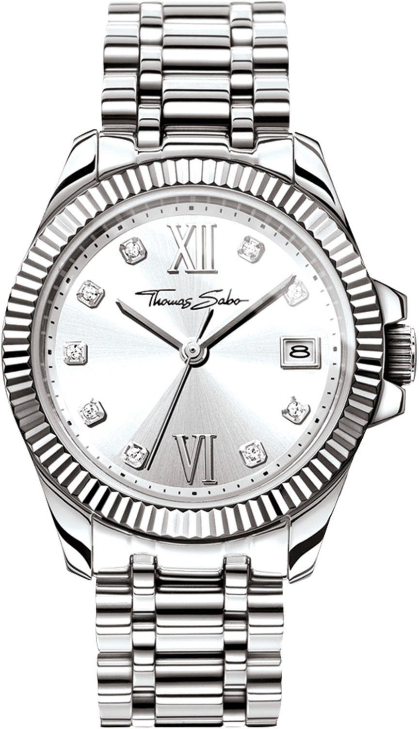 THOMAS SABO Kwartshorloge DIVINE Polshorloge, dameshorloge, datum, mineraalglas met saffiercoating