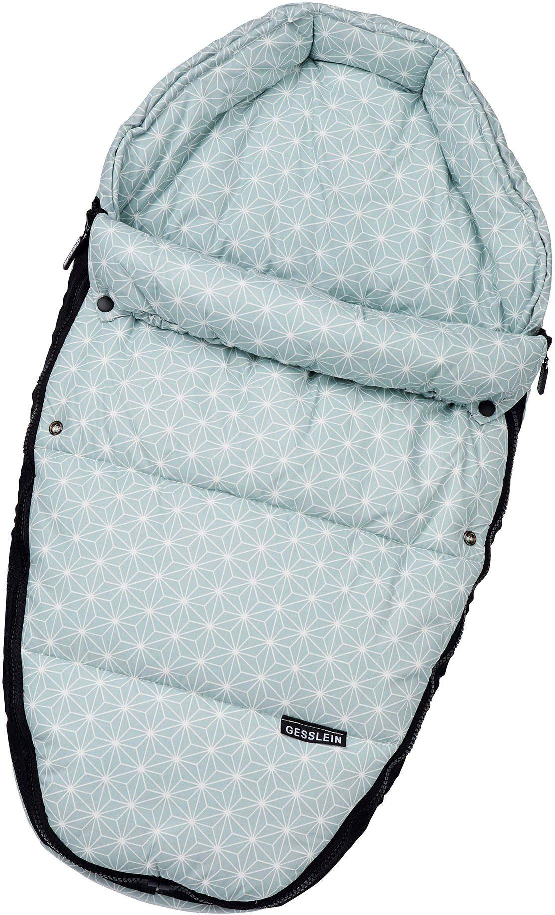 Gesslein Wiegje Baby hoofdbeschermer, aqua mint voor kinderwagenbakken, boodschappentassen of babybak, made in germany