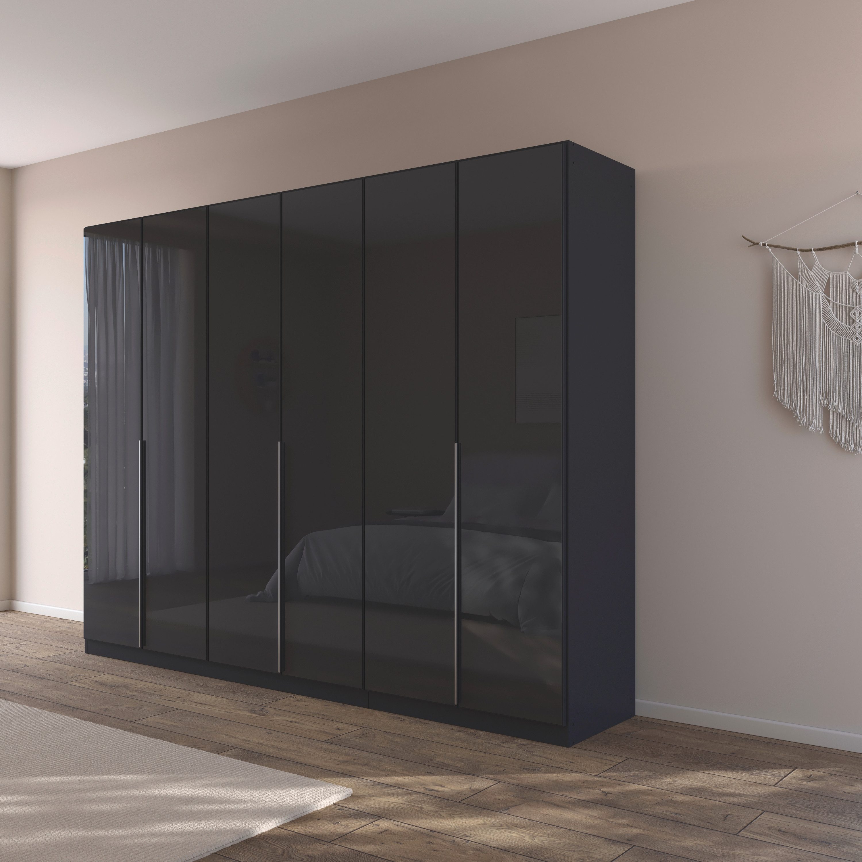 rauch Draaideurkast Kledingkasten kast garderobe AGORDO met glazen front doordachte binnenuitrusting, in 6 breedtes en 2 hoogtes made in germany
