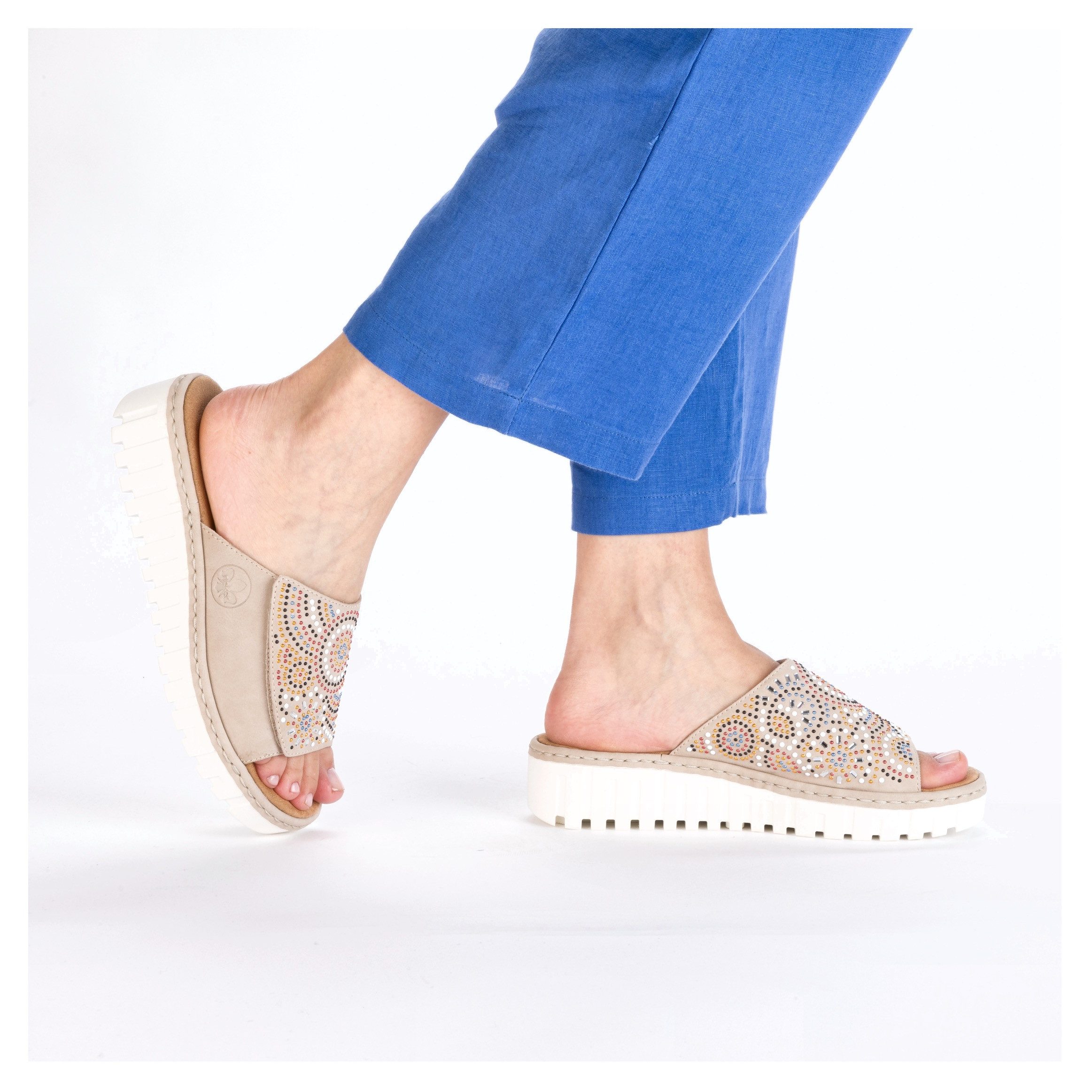 Rieker Slippers Zomerschoen, strandschoen, huisschoen met verstelbare klittenbandsluiting