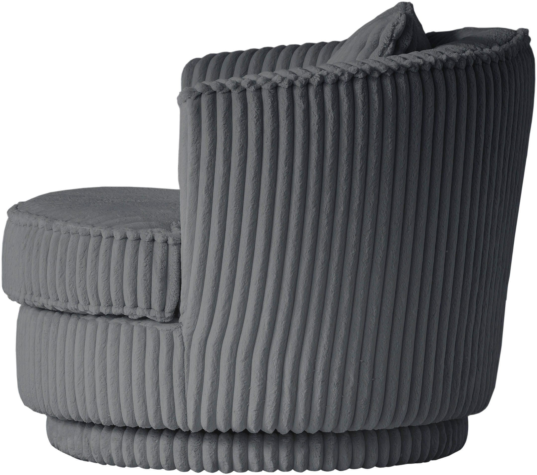 Leonique Draaibare fauteuil MAISIE, leesfauteuil, love seat, trendige stoffen mega cord en geweven velours, 360 graden draaibaar