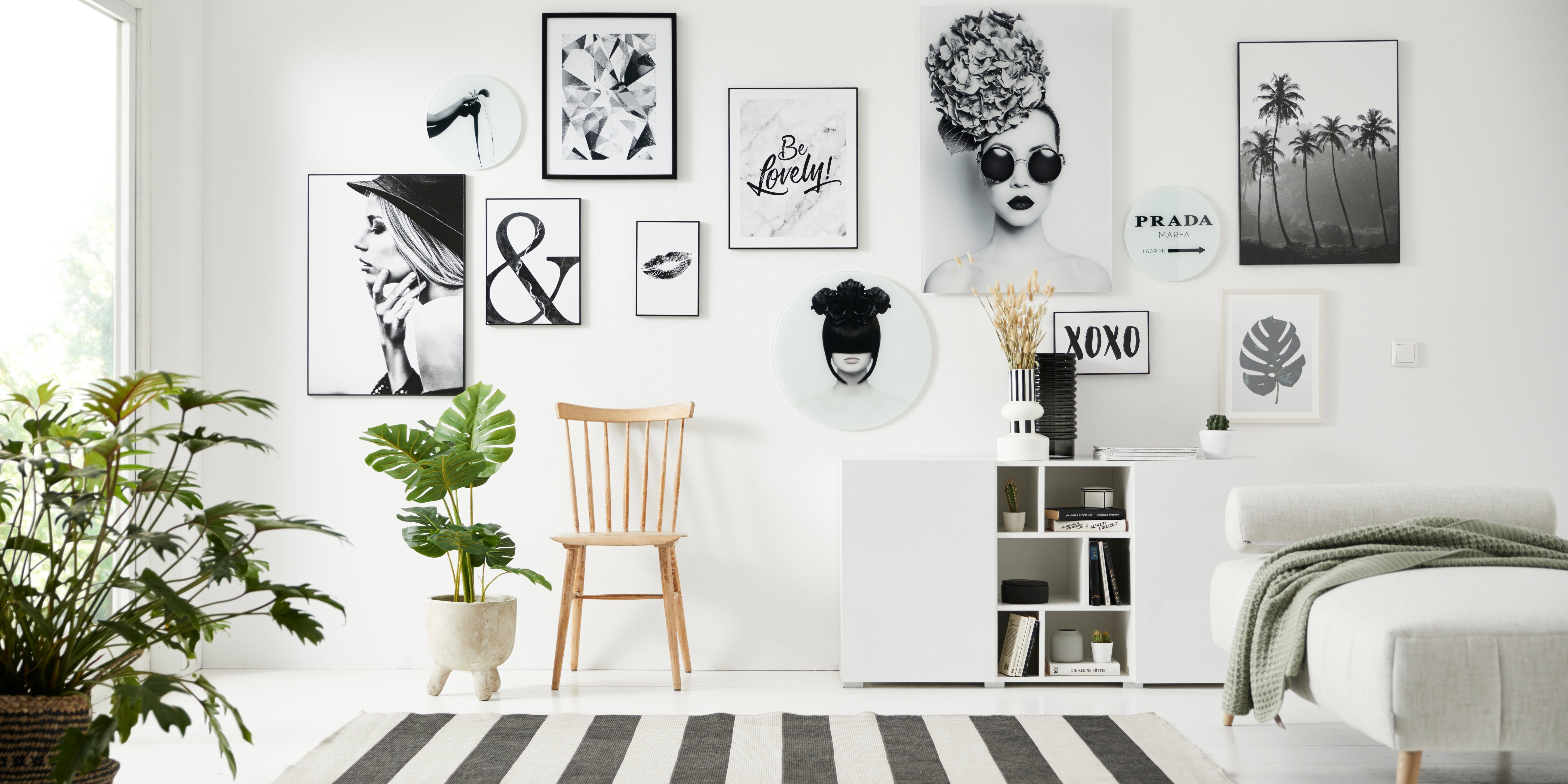 queence Artprint op acrylglas Vrouw met bloemenhoed Fine Art-print in galeriekwaliteit