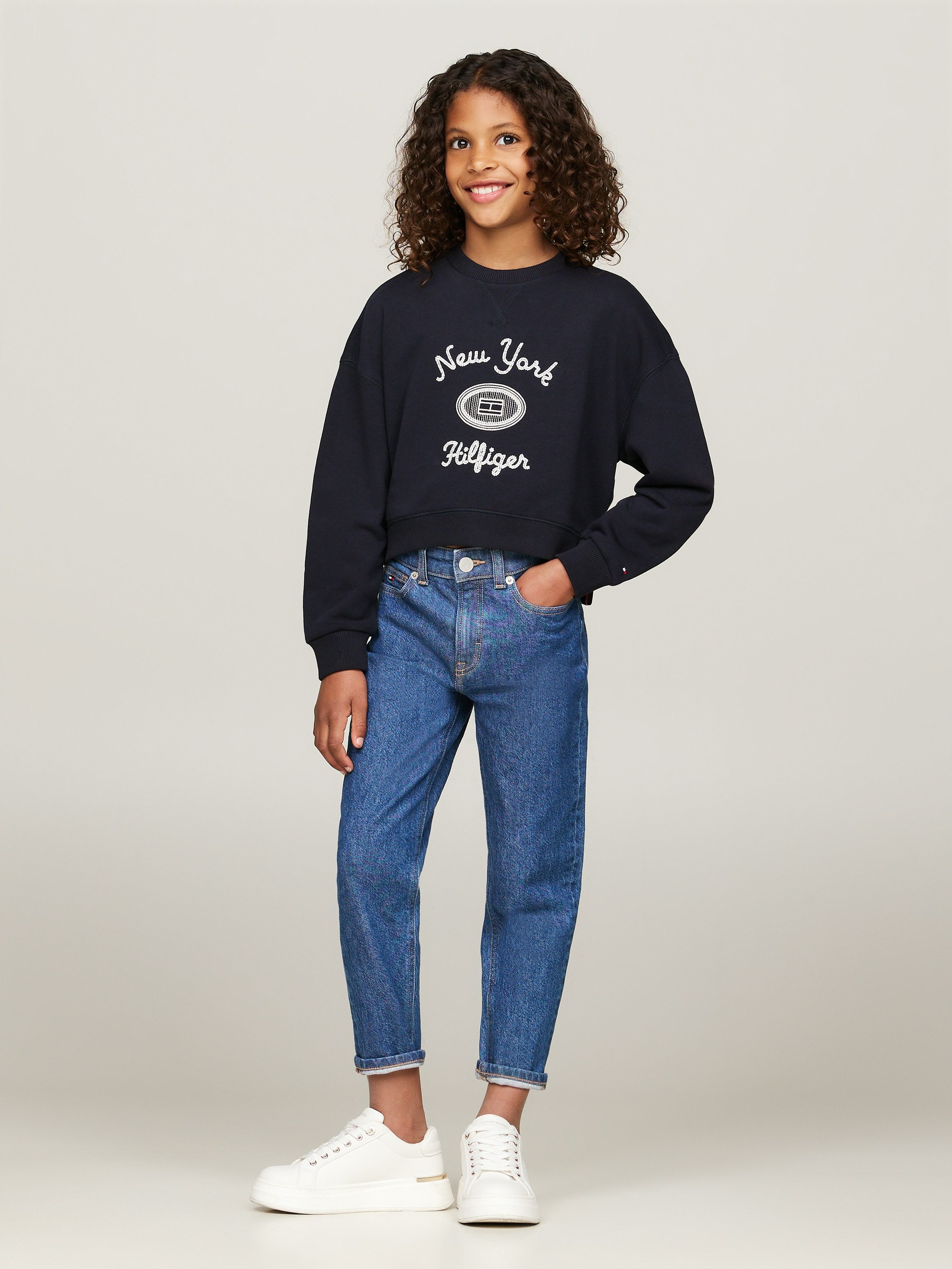 Tommy Hilfiger Shirt met lange mouwen HILFIGER NY EMBROIDERED CREWNECK Kinderen tot 16 jaar met logostiksel