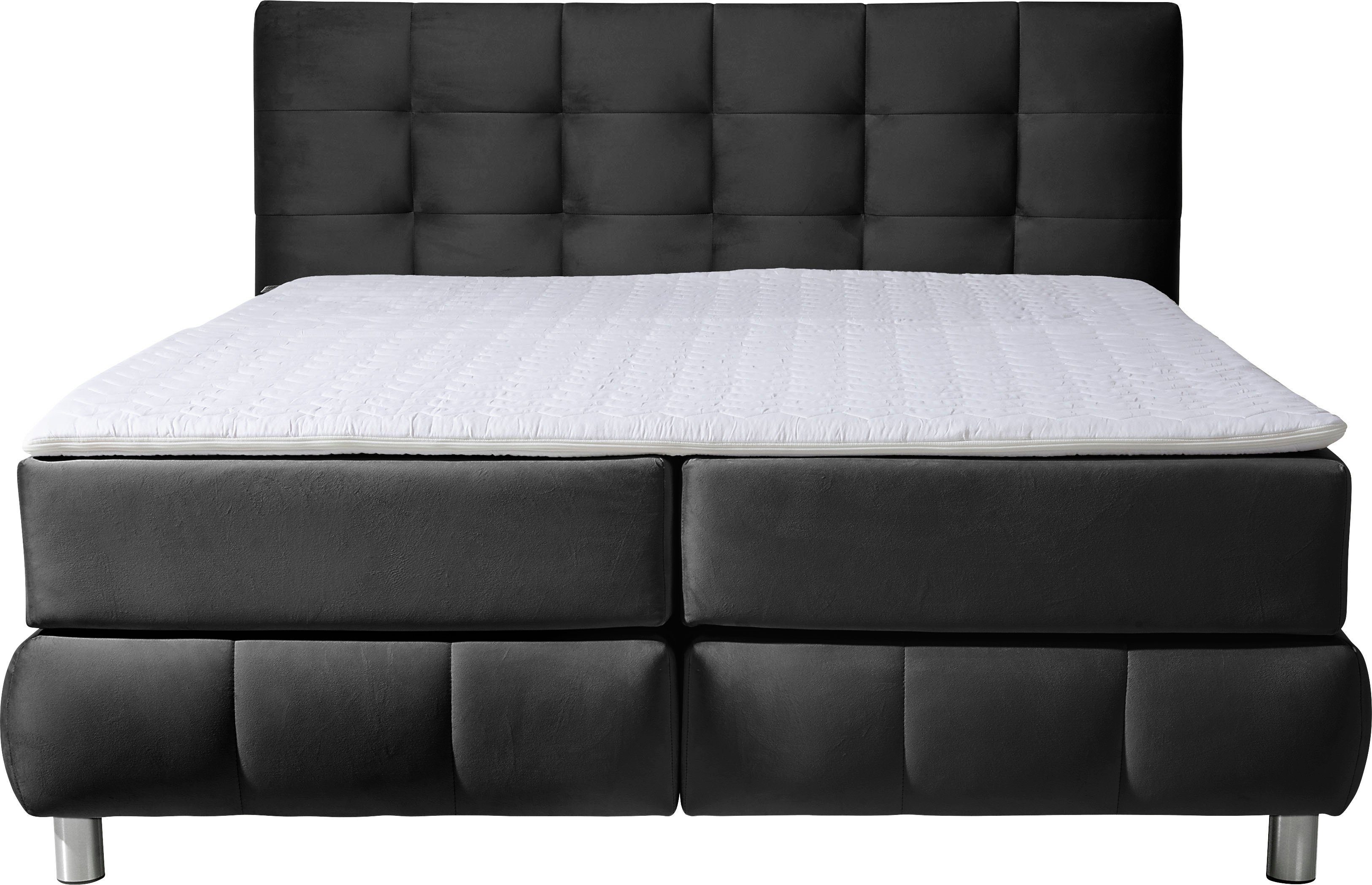 andas Boxspring Salo XXL in fluwelige look of structuurstof, 6 breedten in extra lang 220 cm, 4 hardheden