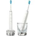 philips sonicare elektrische tandenborstel hx9914-55 diamondclean premium ultrasone tandenborstel, set van 2 inclusief oplaadglas wit