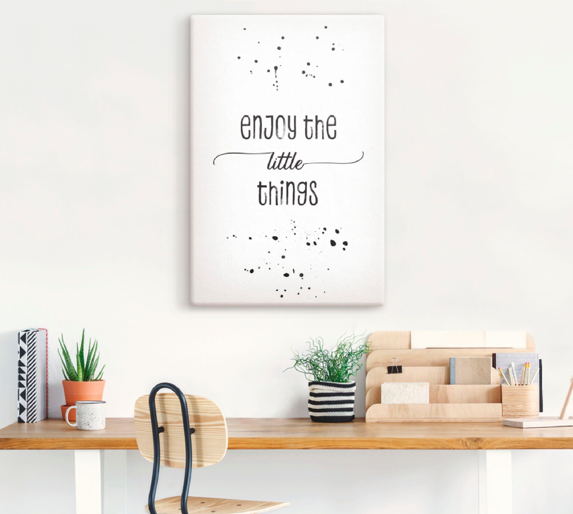 Artland Artprint op linnen Geniet van de kleine dingen I