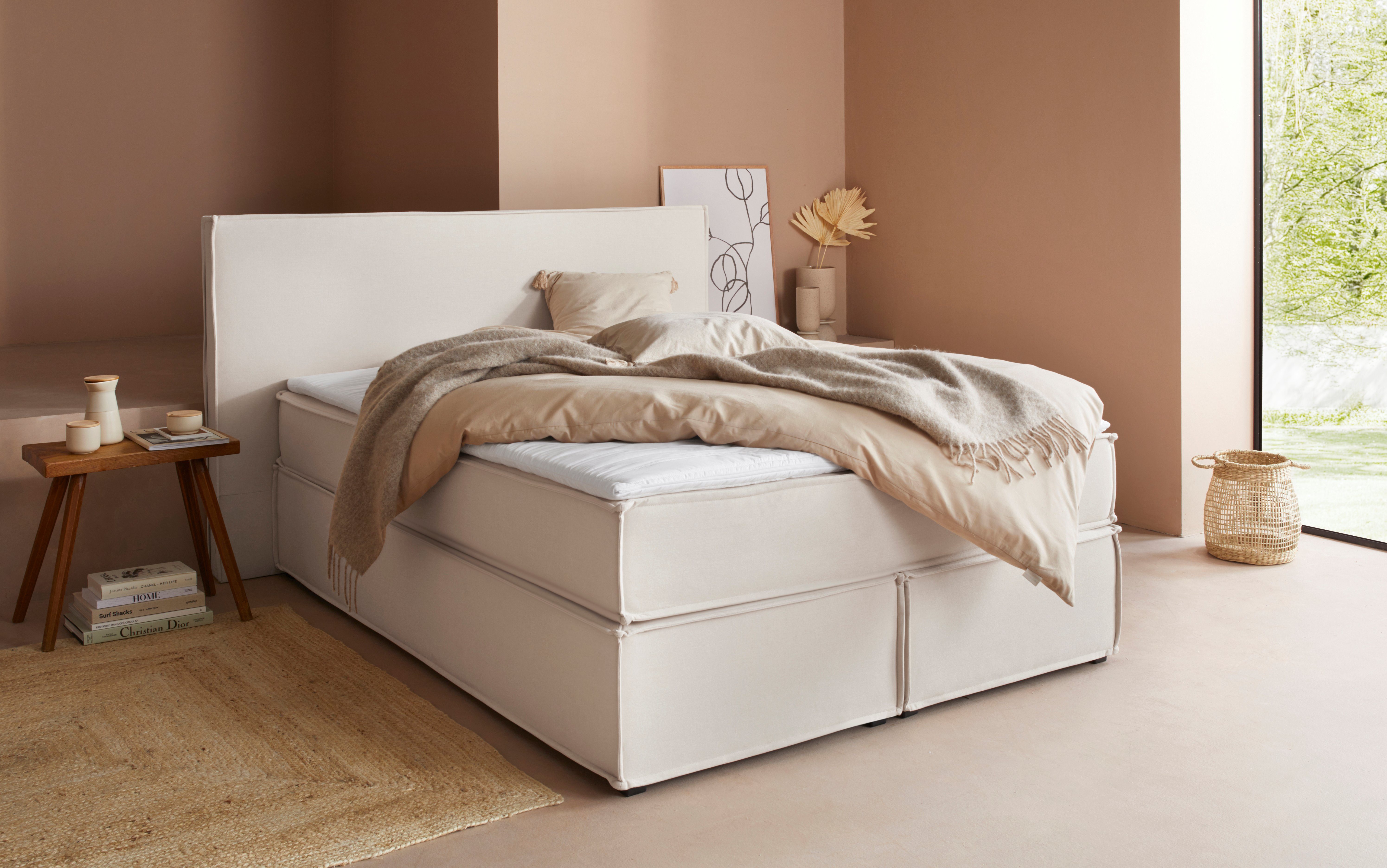 LeGer Home by Lena Gercke Boxspring Yuma incl. topmatras, in 4 breedten, 3 matrassoorten en elk 2 hardheden