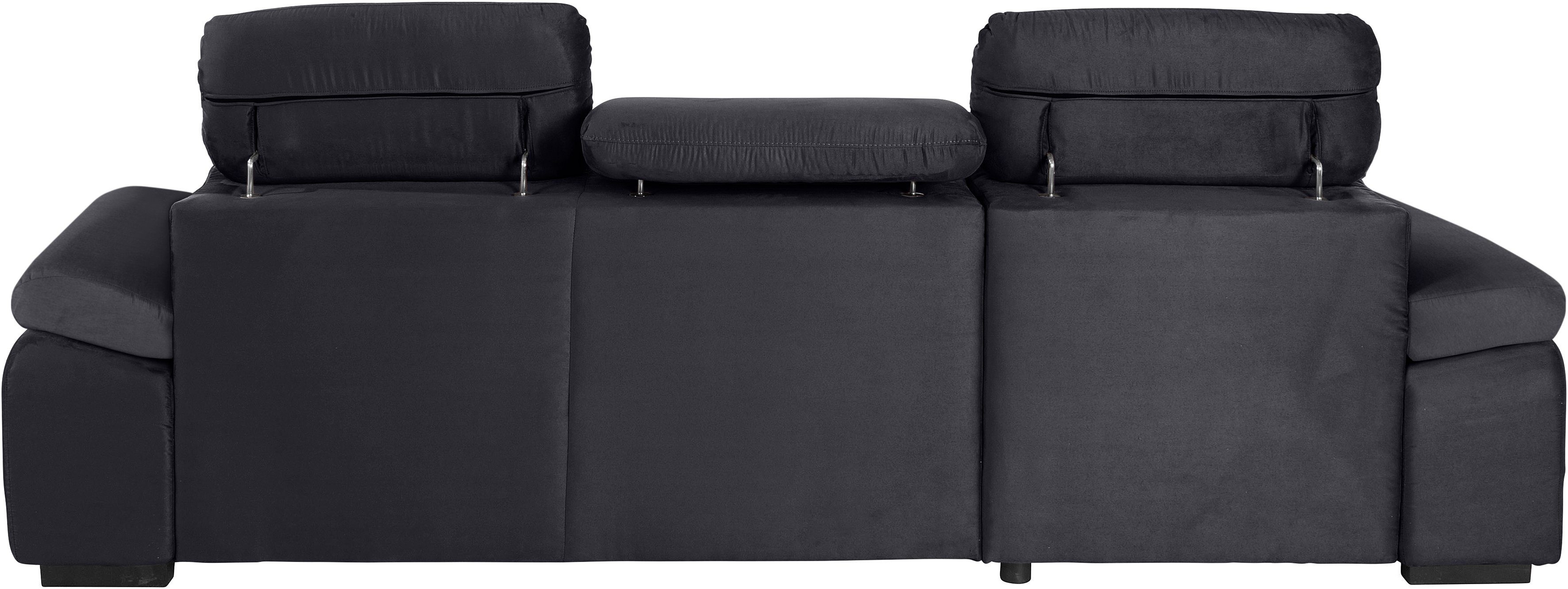 COTTA Hoekbank Lola L-vorm met hoofdeinde-functie & poef keuze met bedfunctie, bedlade & armleuningverstelling (set)