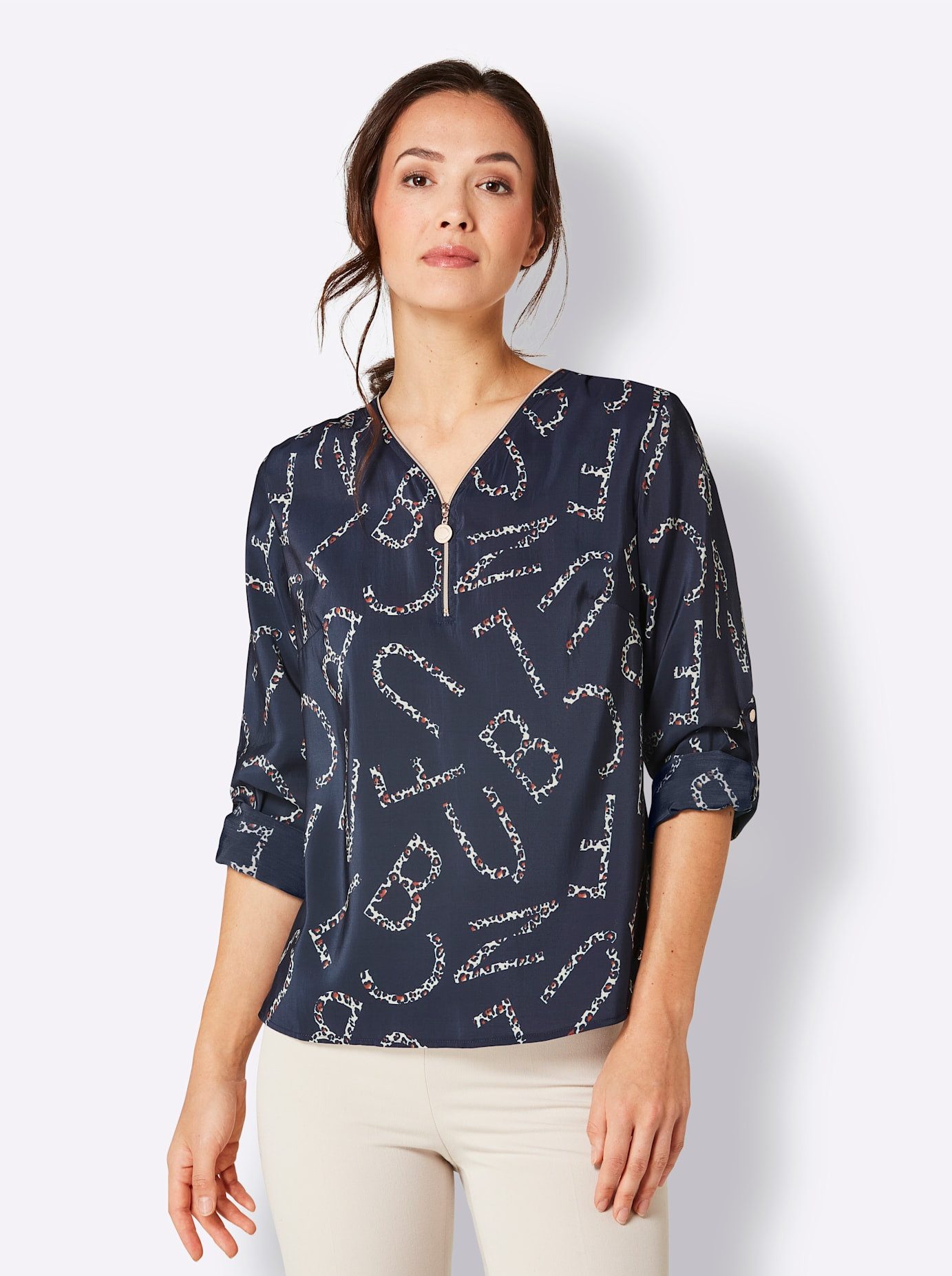 CREATION L PREMIUM Gedessineerde blouse