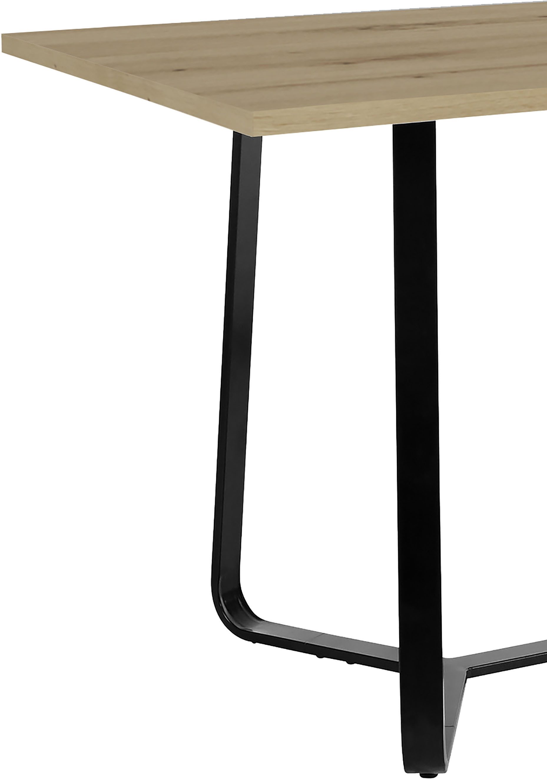 byLIVING Eettafel Talea modern design, 140 cm en 160 cm, artisan eik, old style wood, beton (1 stuk)