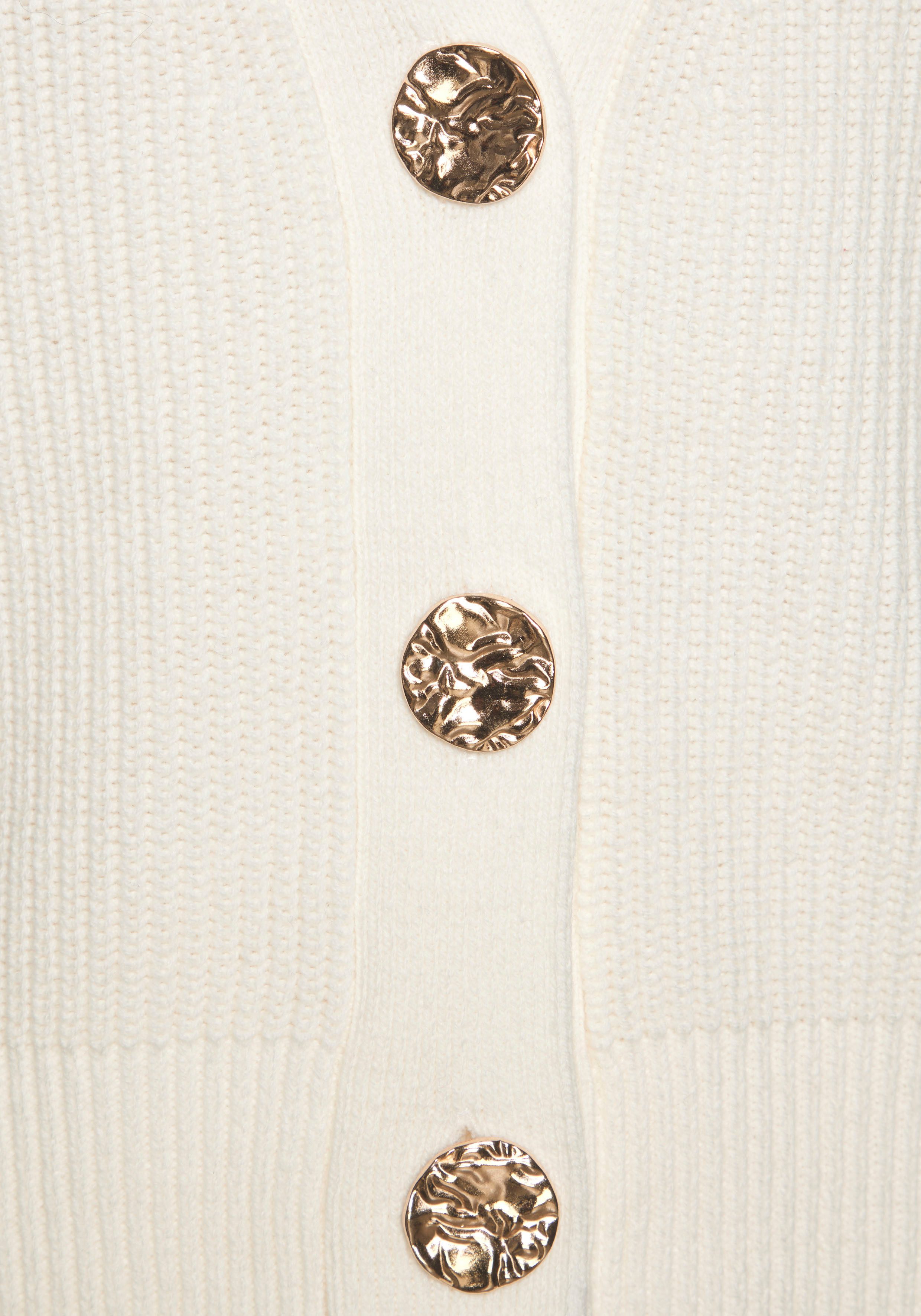 Lascana Mouwloos vest met goudkleurige knopen, pullunder, modieus