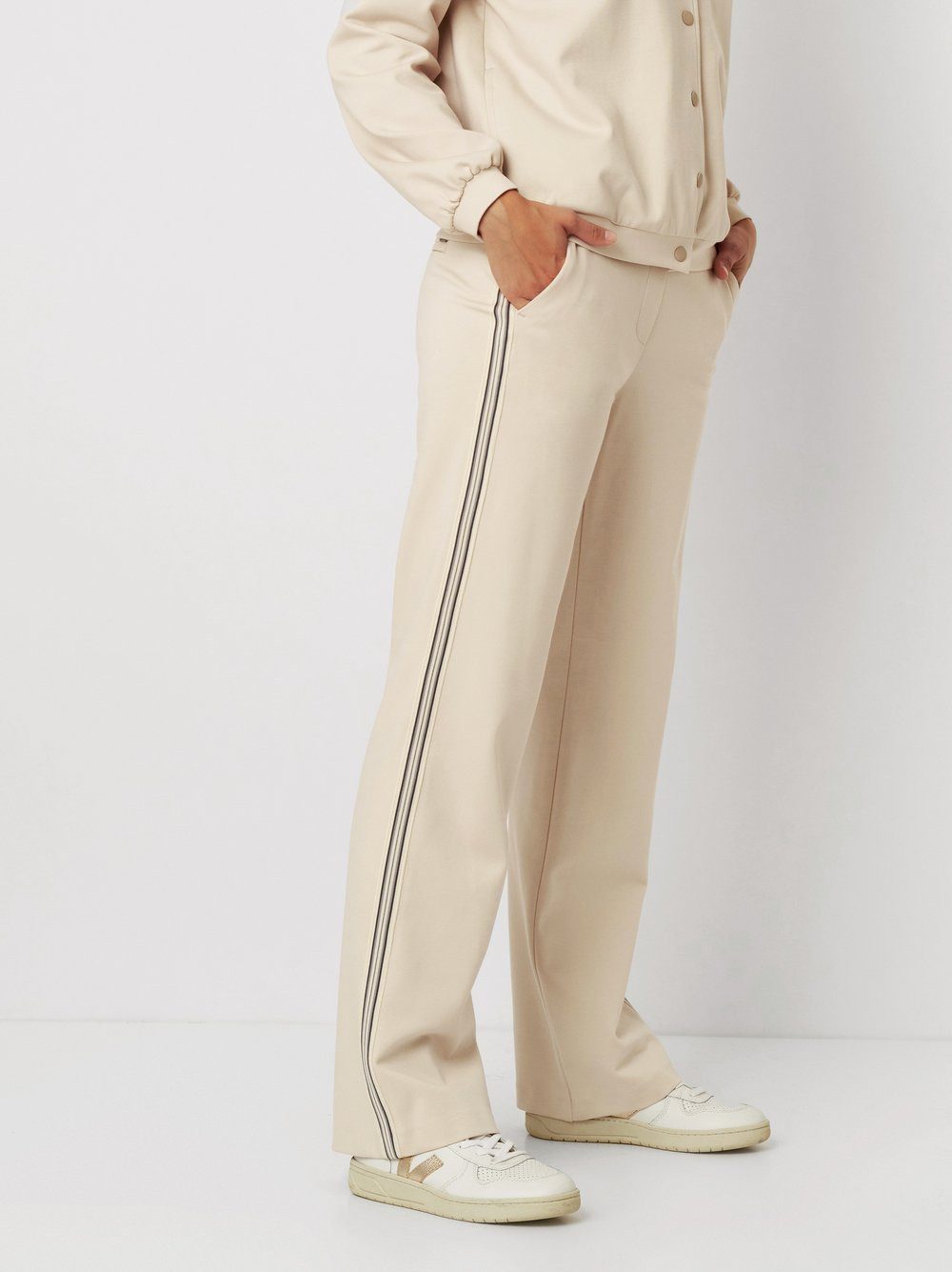 TONI Stoffen broek Jenny Wide Leg met elastische band en zijstrepen