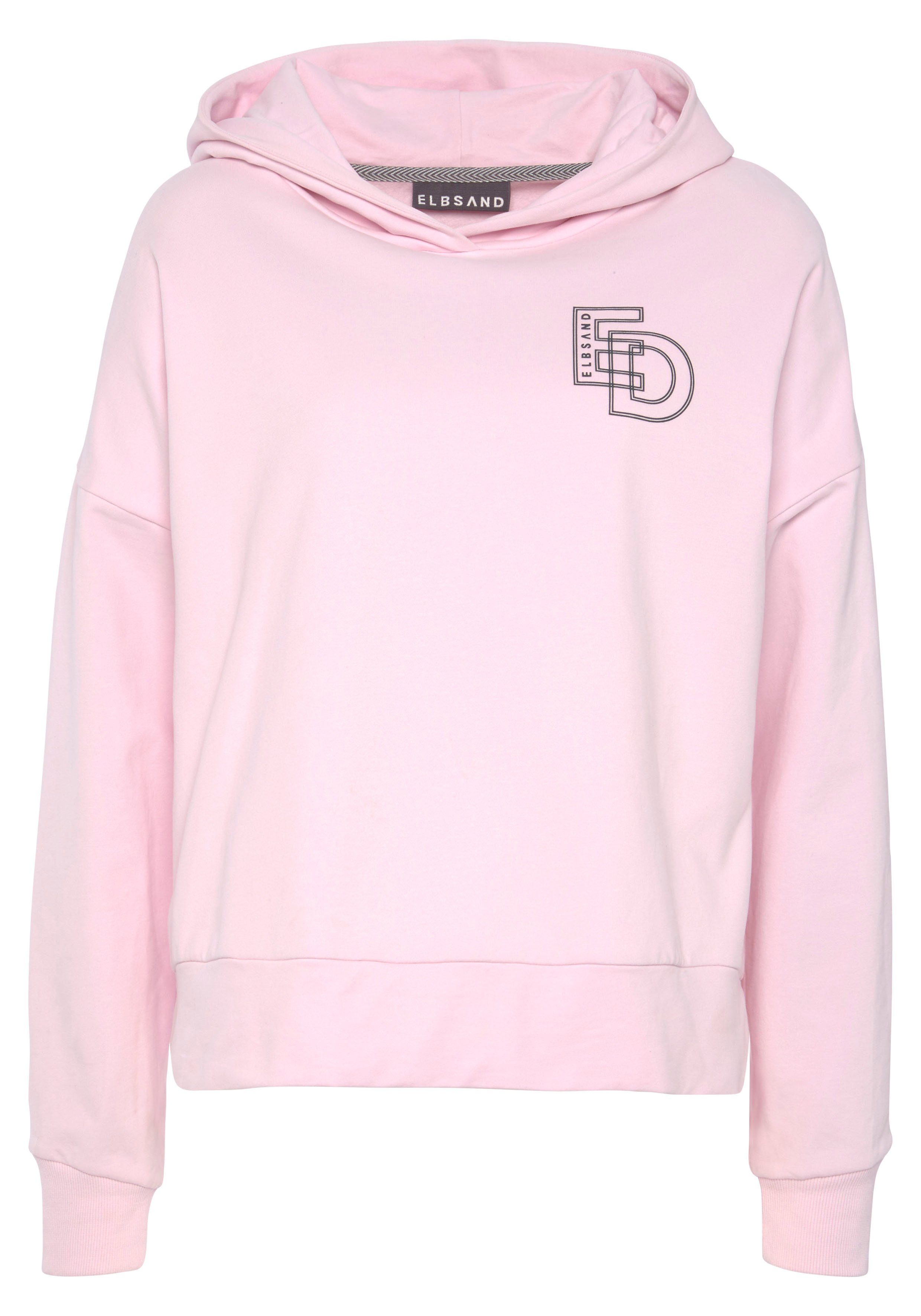 Elbsand Hoodie met grote logoprint op de rug, comfortabele hoodie van katoen