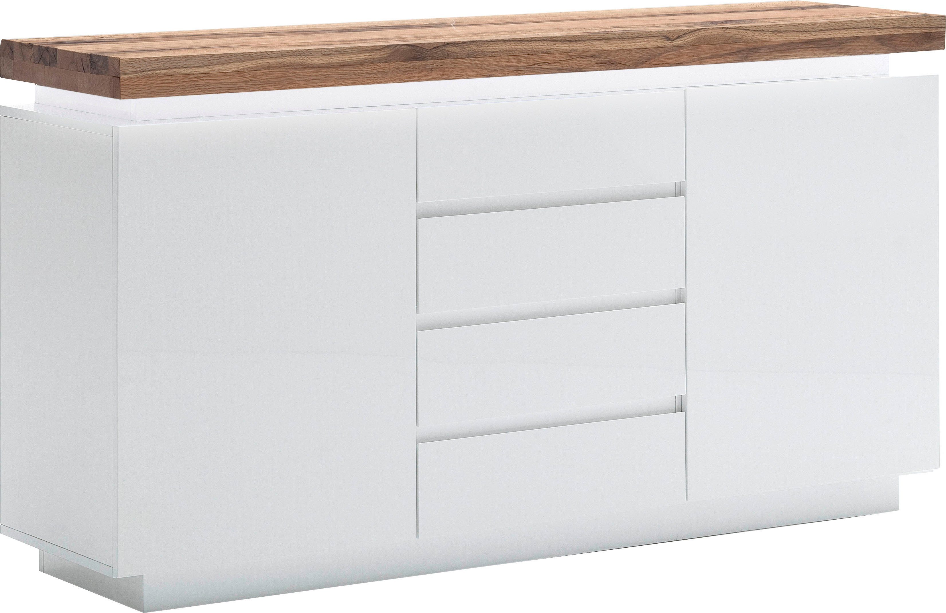 MCA furniture Dressoir Romina met ledverlichting wit dimbaar, incl. afstandsbediening dressoirs wit