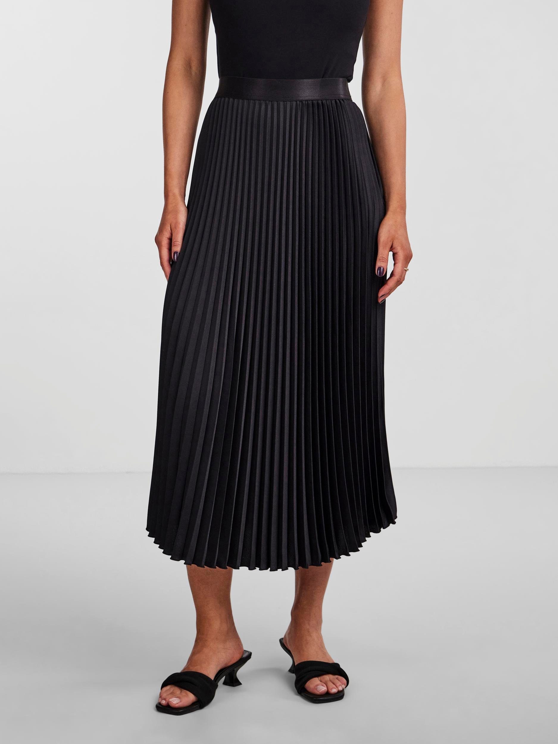 Y.A.S Plissérok YASCELINE HW MIDI SKIRT S. NOOS