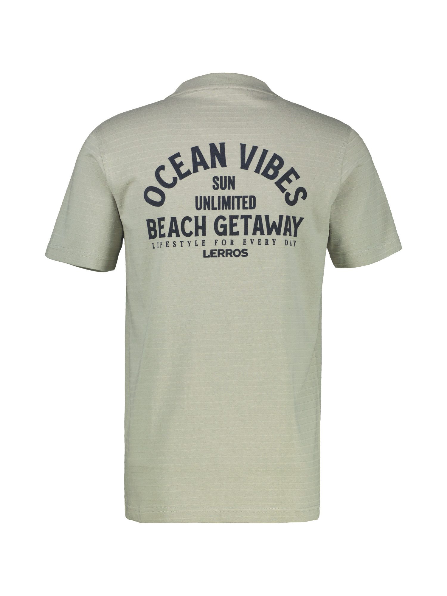 Lerros T-shirt LERROS gestreept T-shirt met voor- en achterkant print