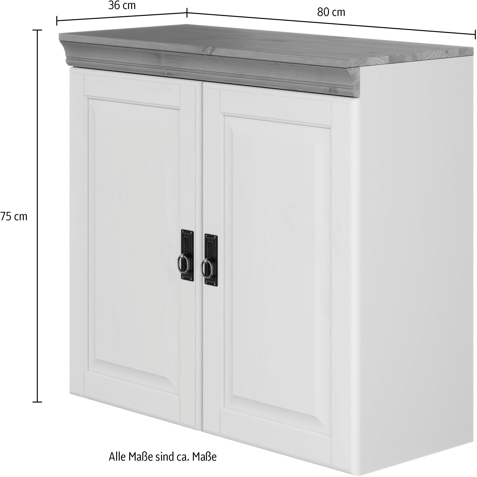Home affaire Hangkast Rügen Breedte 80 cm, massief grenen, 2 deuren, 1 legplank
