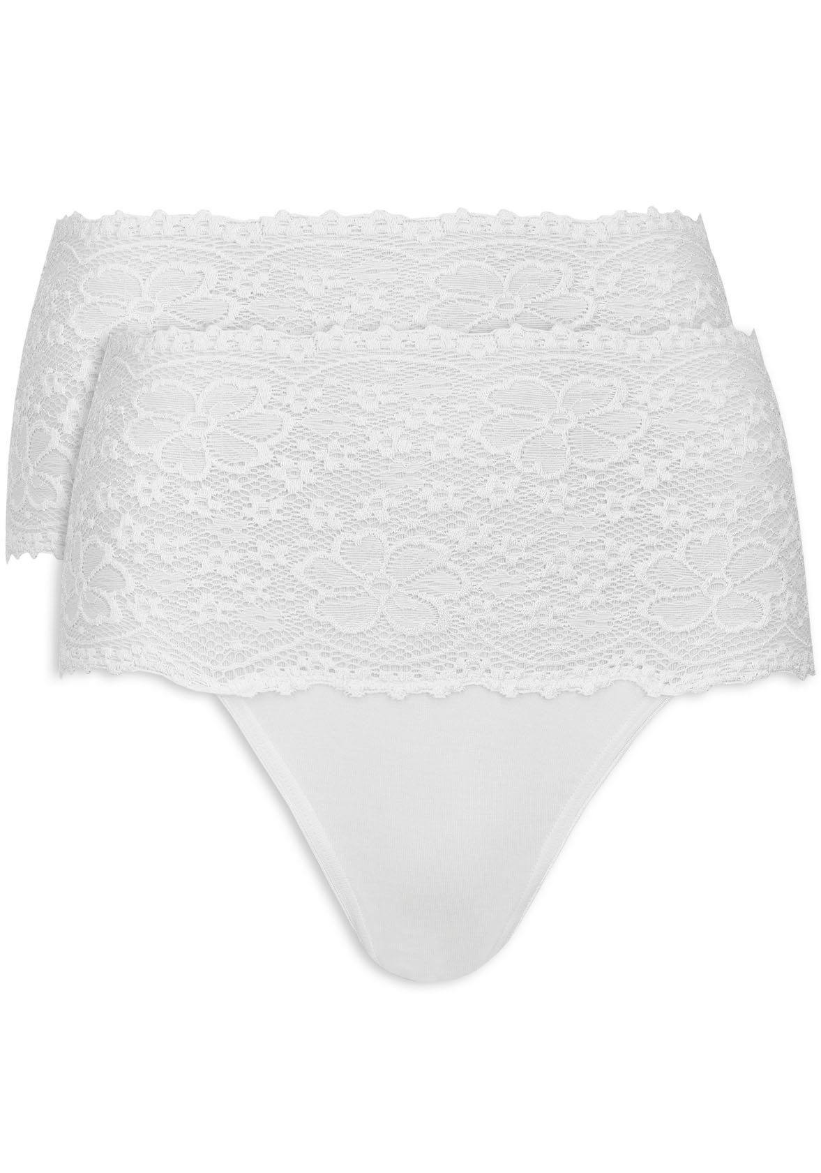 Nina Von C. Tailleslip "Millefleurs" met transparant breed kantband (Set van 2)