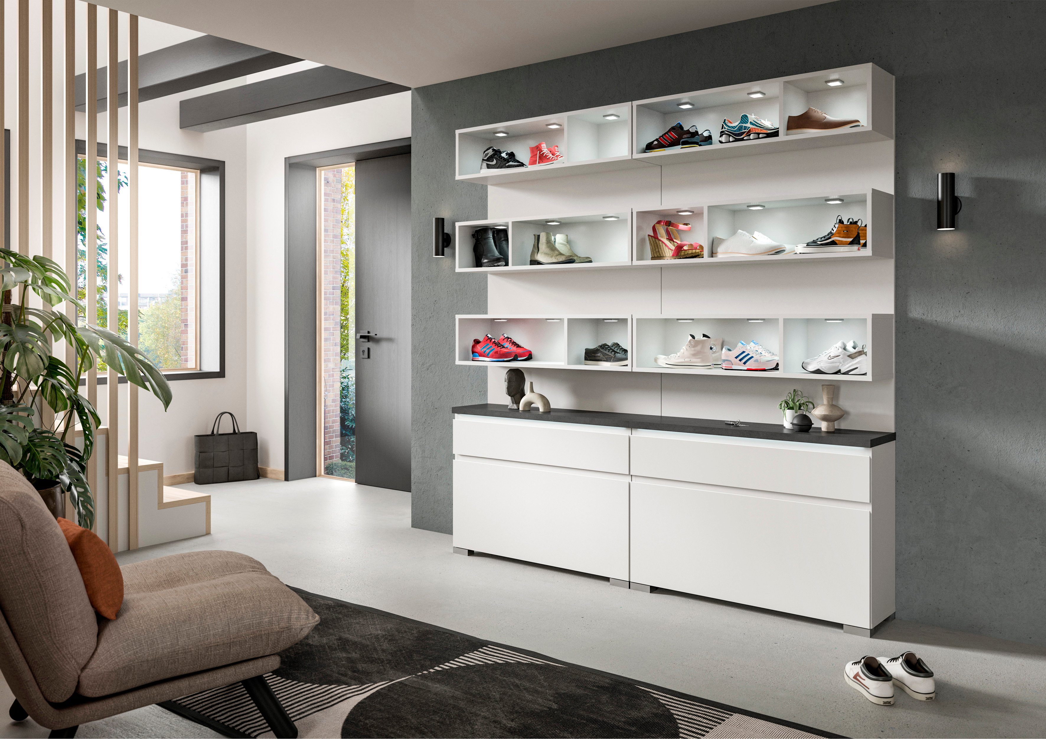 INOSIGN Schoenenkast Skoskap, Hoogte 194 cm, plaats voor ca. 22 paar schoenen, veel opbergruimte