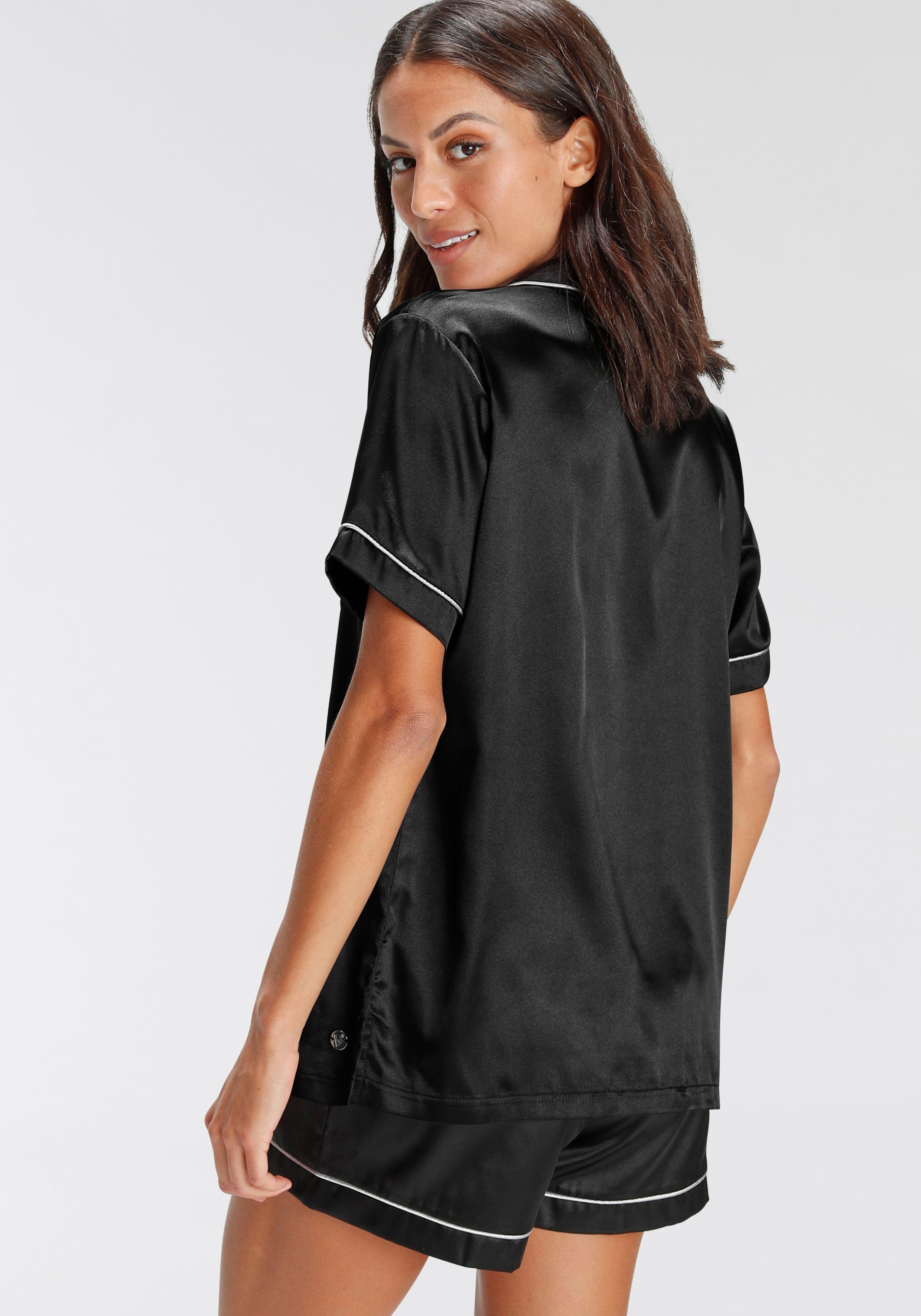 Bruno Banani Shortama met contrasterende paspel-details (2-delig, 1 stuk)