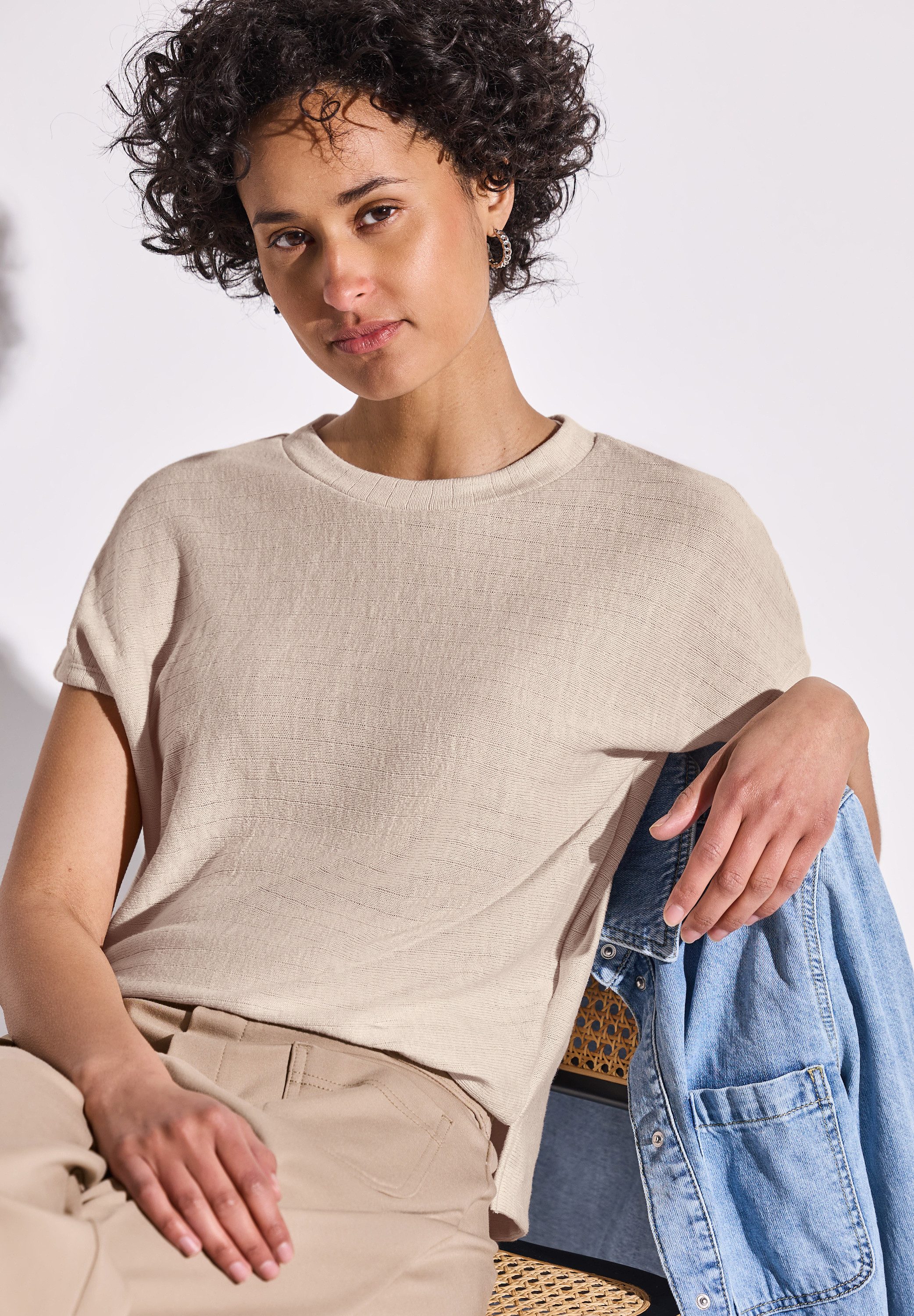 STREET ONE T-shirt met streepstructuur