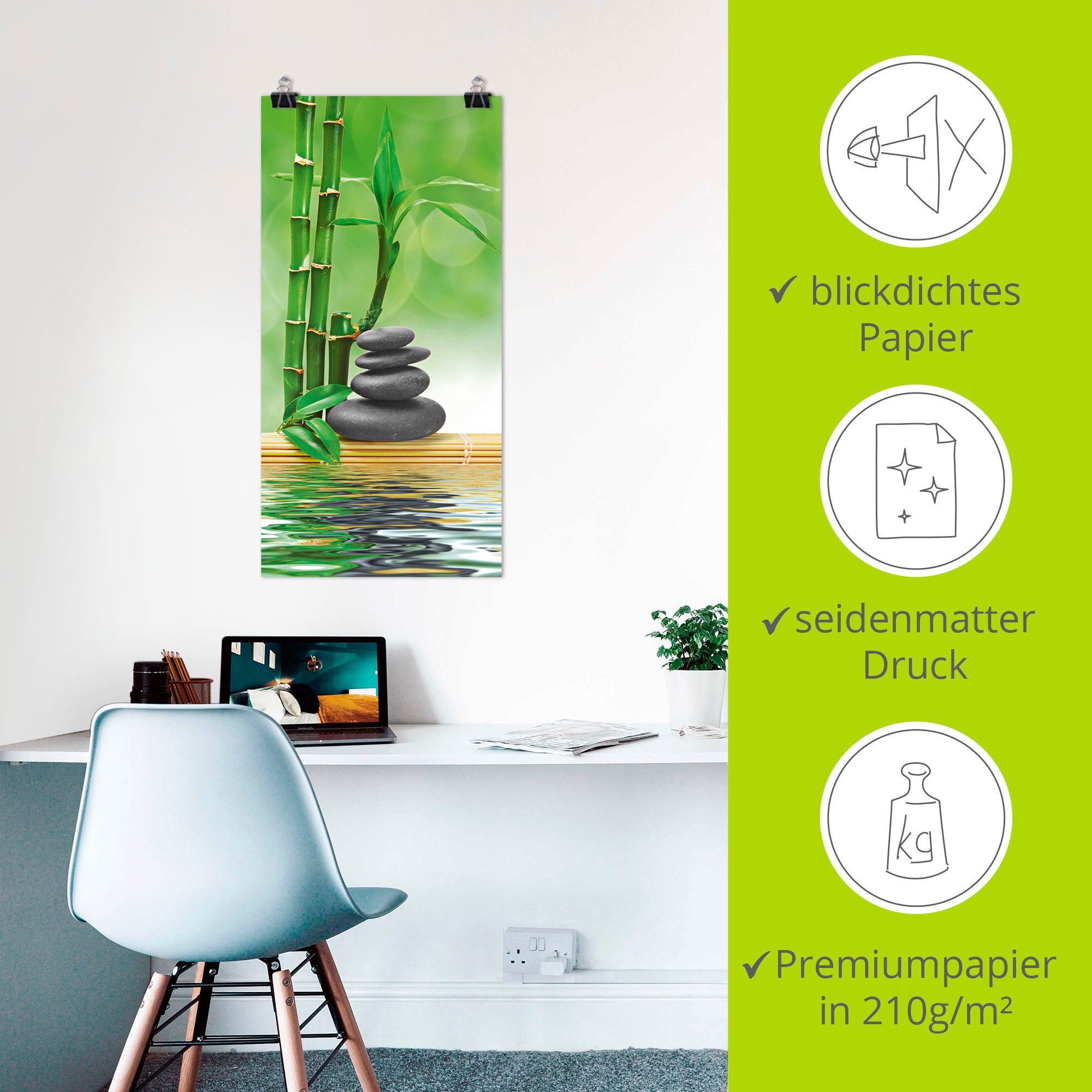 Artland Artprint Spa concept zen basaltstenen als artprint op linnen, poster, muursticker in verschillende maten